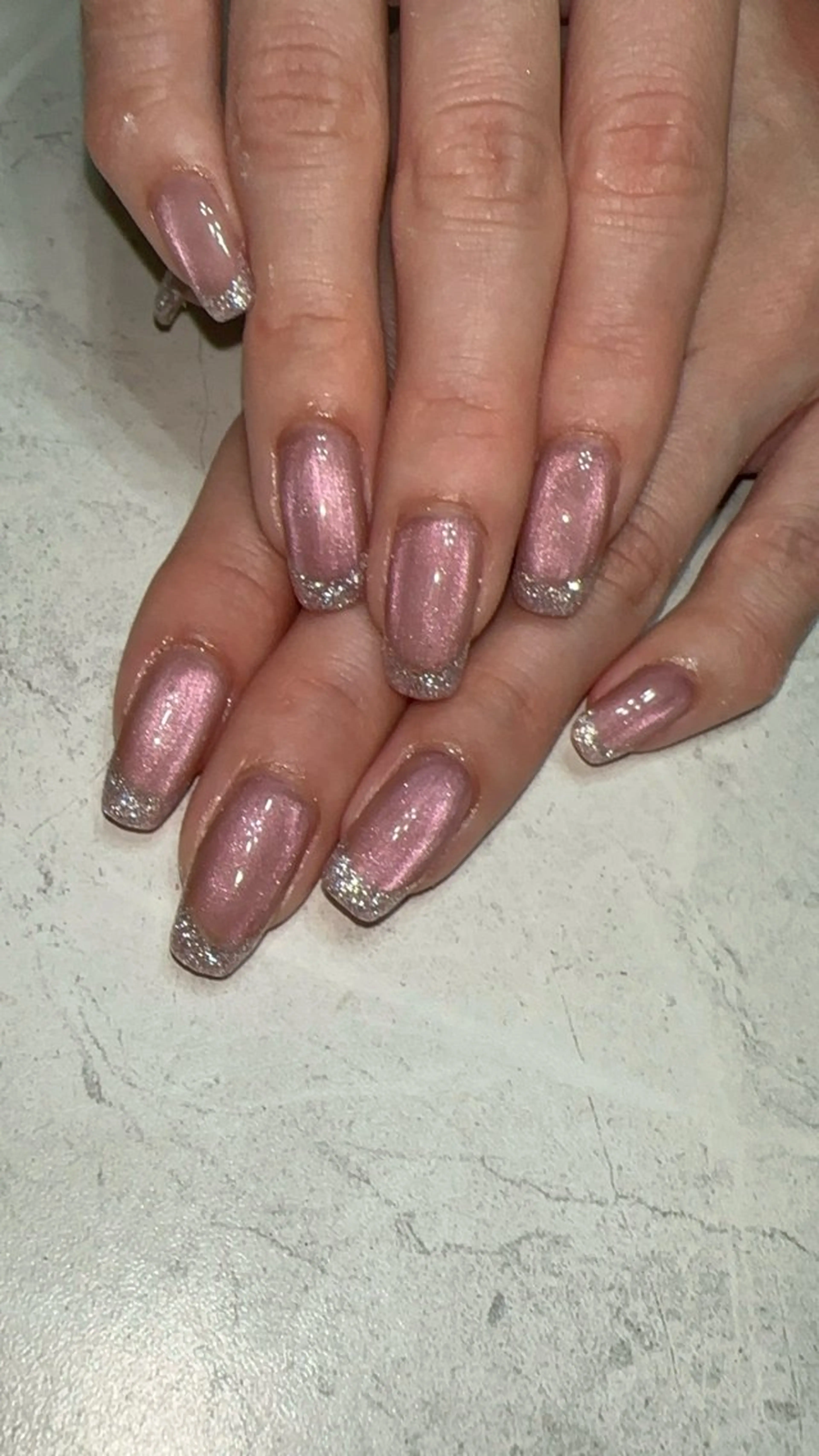ネイル フレンチネイル キラキラネイル マグネットネイル ハンドネイル with nail.のネイルデザイン