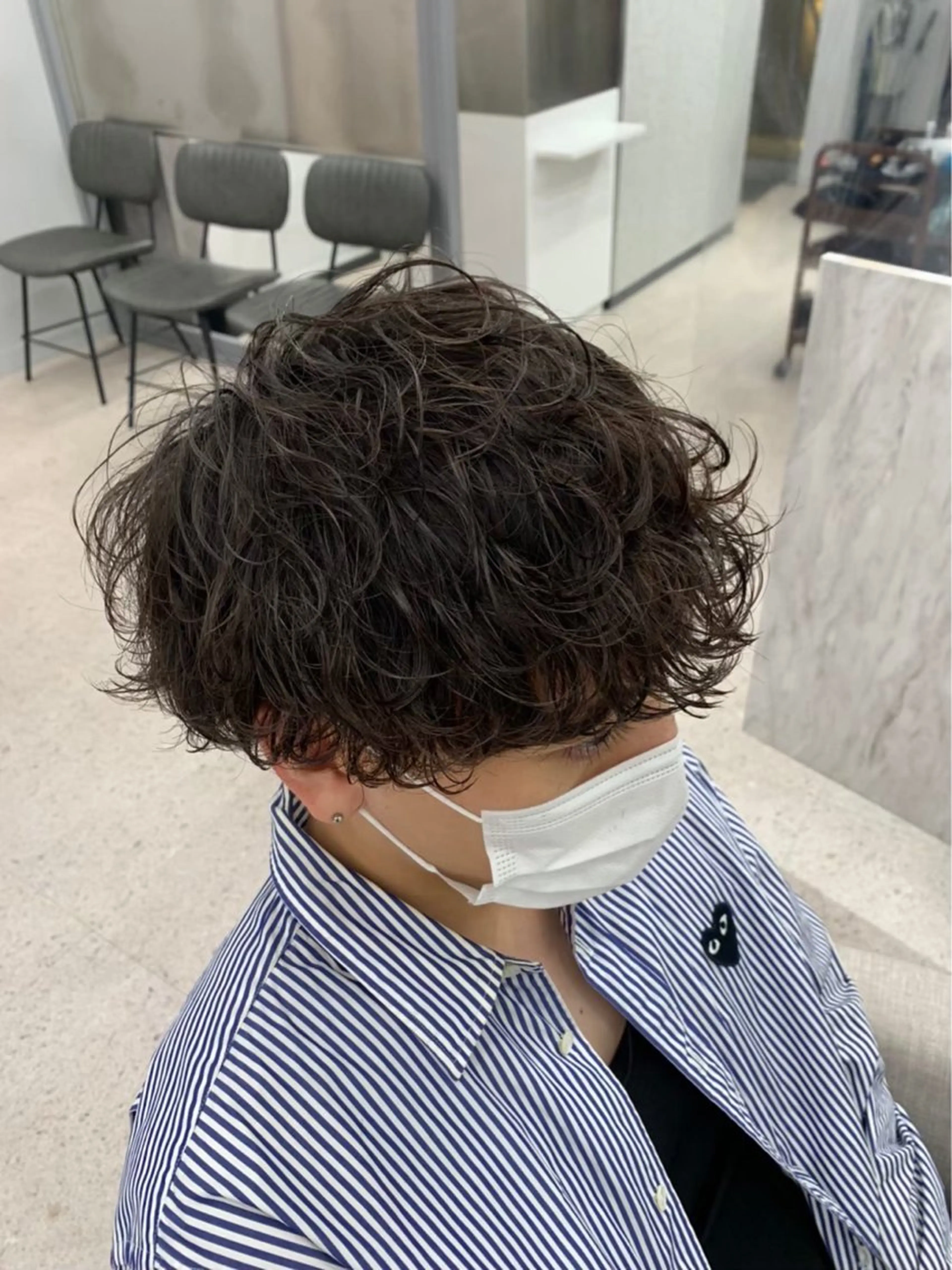 【メンズ】メンズカット+波巻きスパイラルパーマ＋2stepトリートメント（京都/スパイラルパーマ/眉毛）の写真