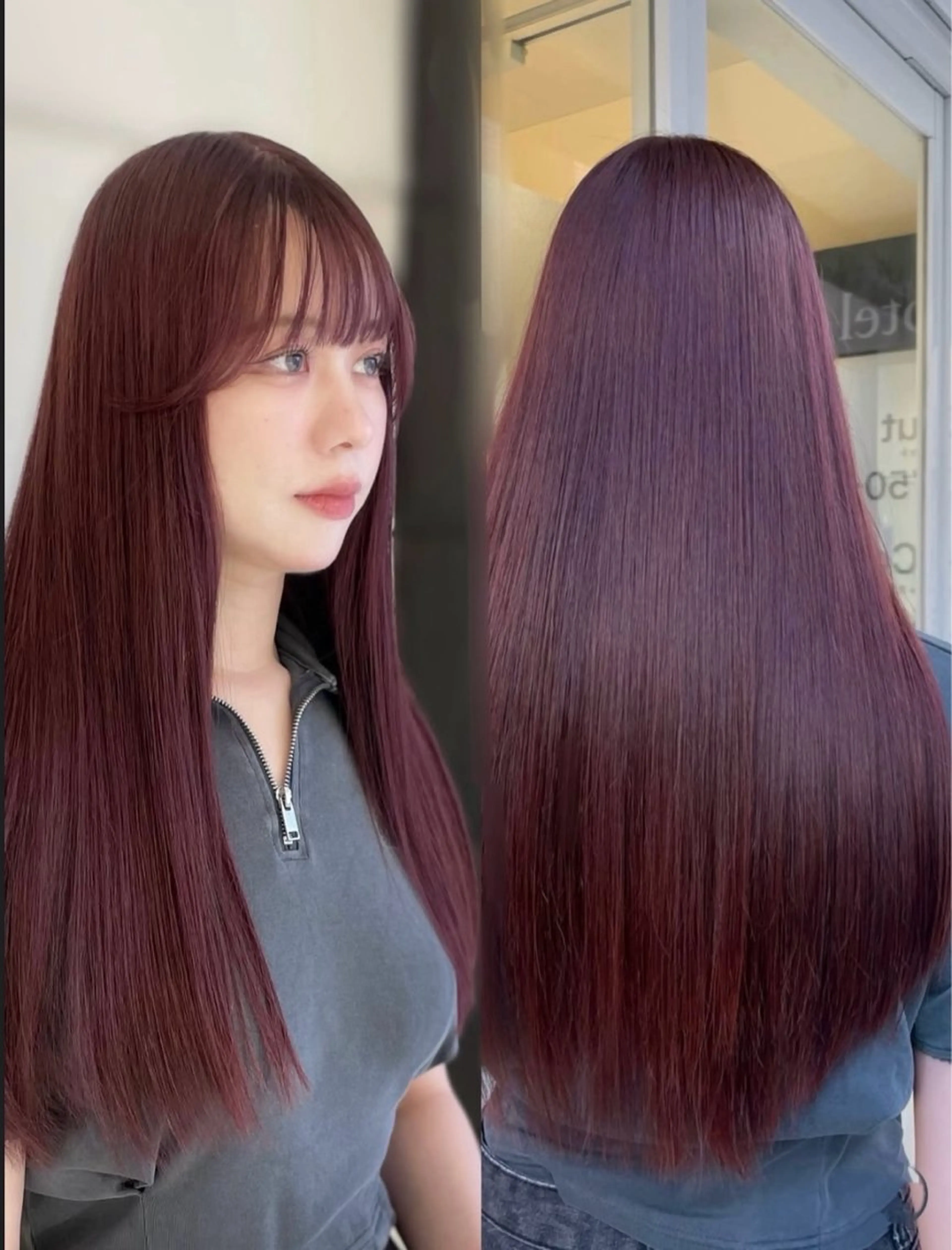 ロング カラー ブリーチ ラベンダーカラー ラベンダーピンク ブリーチなしカラー ピンクカラー カット ヘアカラー トリートメント 雰囲気引き出す ✨大人レディのヘアスタイル