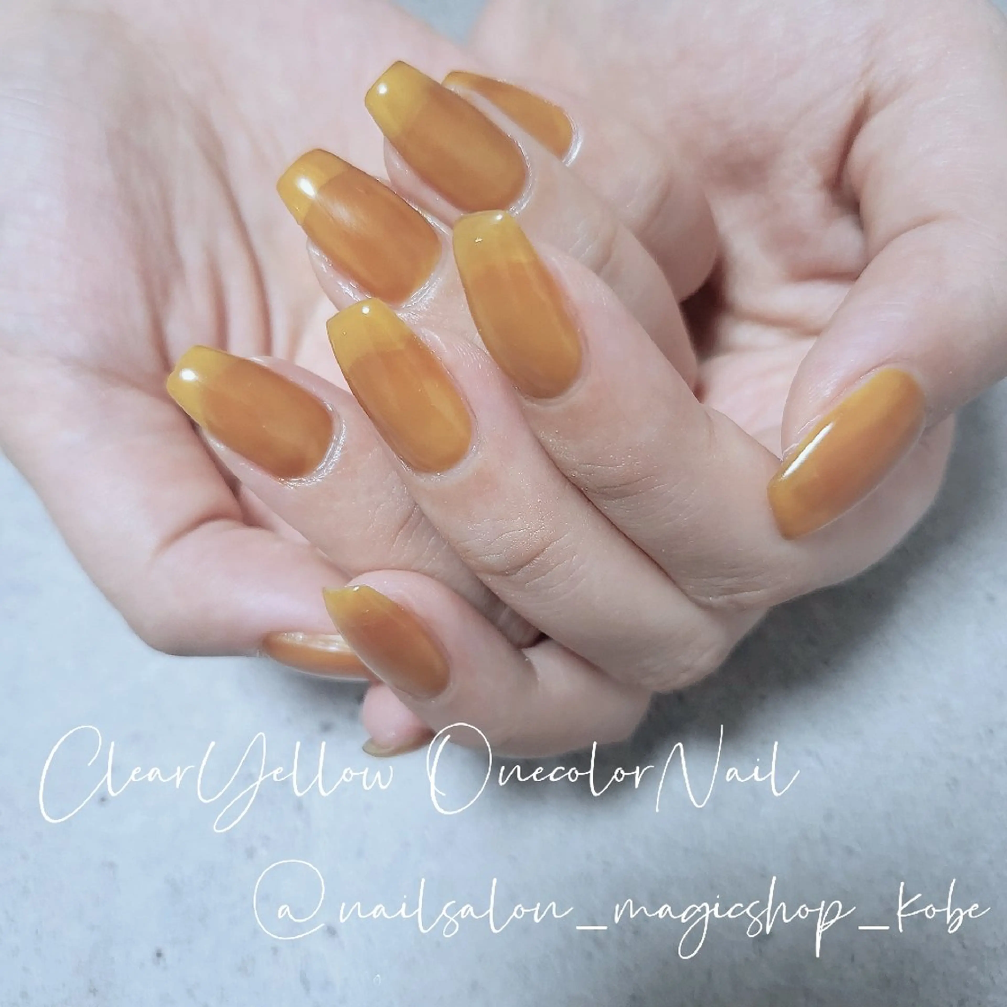 ネイル べっ甲ネイル クリアネイル ジェルネイル ワンカラーネイル ソフトジェル ハンドネイル Nailsalon MagicShopのネイルデザイン