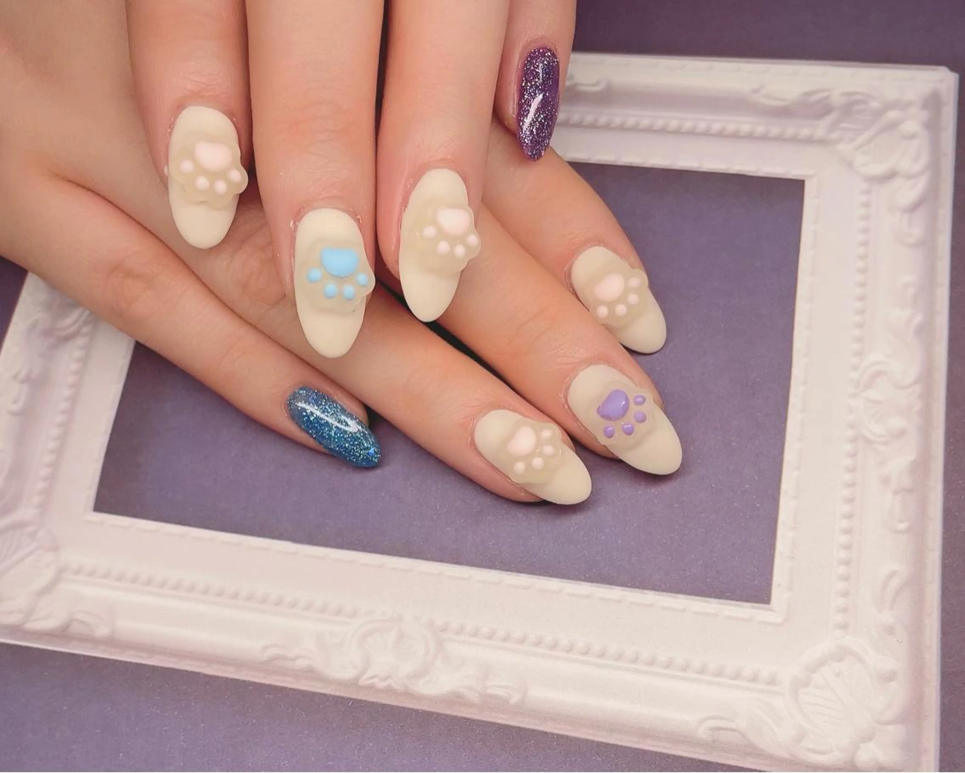 ミディアム カラー ネイル 持ち込み ハンドネイル Nail_by N1のネイルデザイン