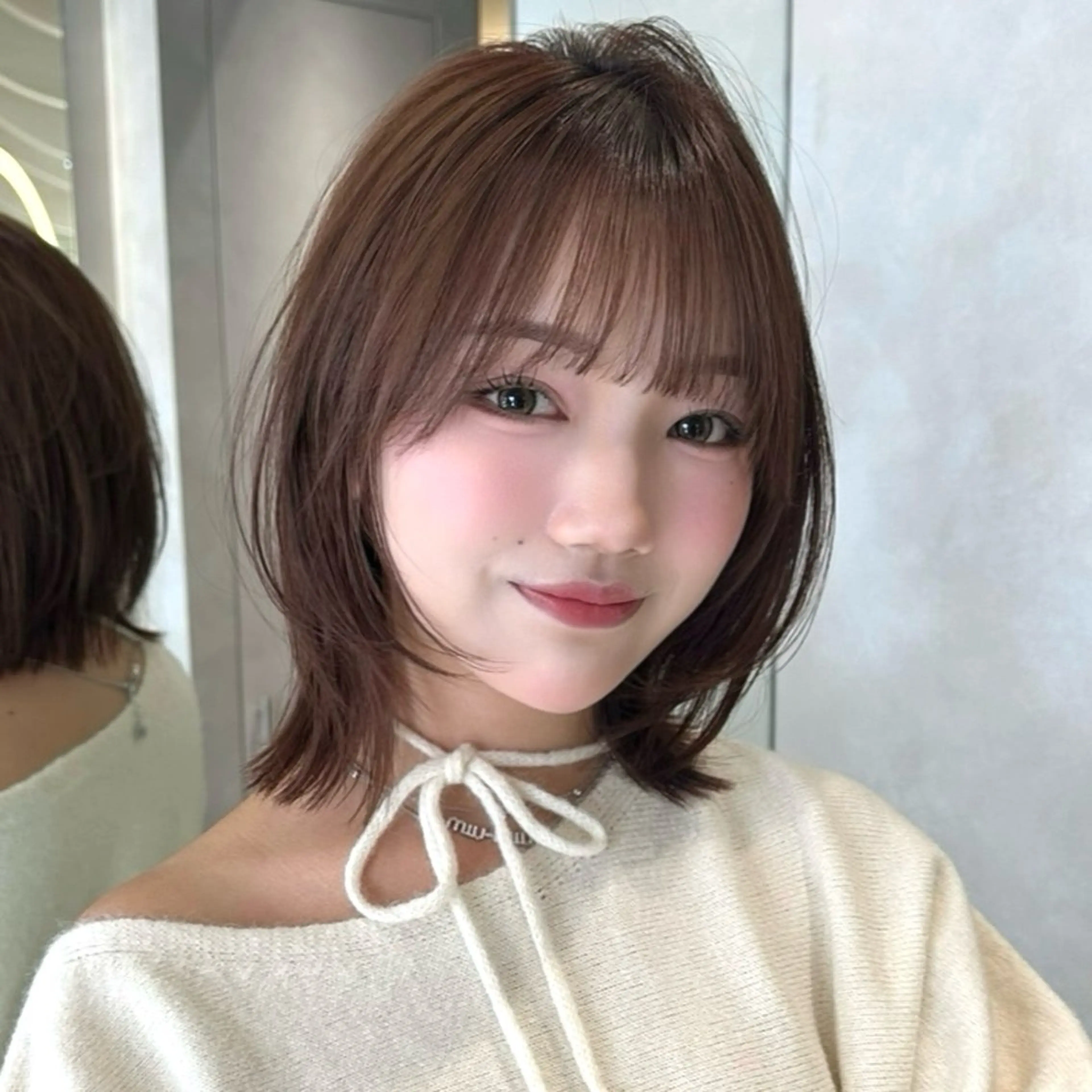 ミディアム カラー 原宿/韓国ボブ /くびれボブ/優希のヘアスタイル