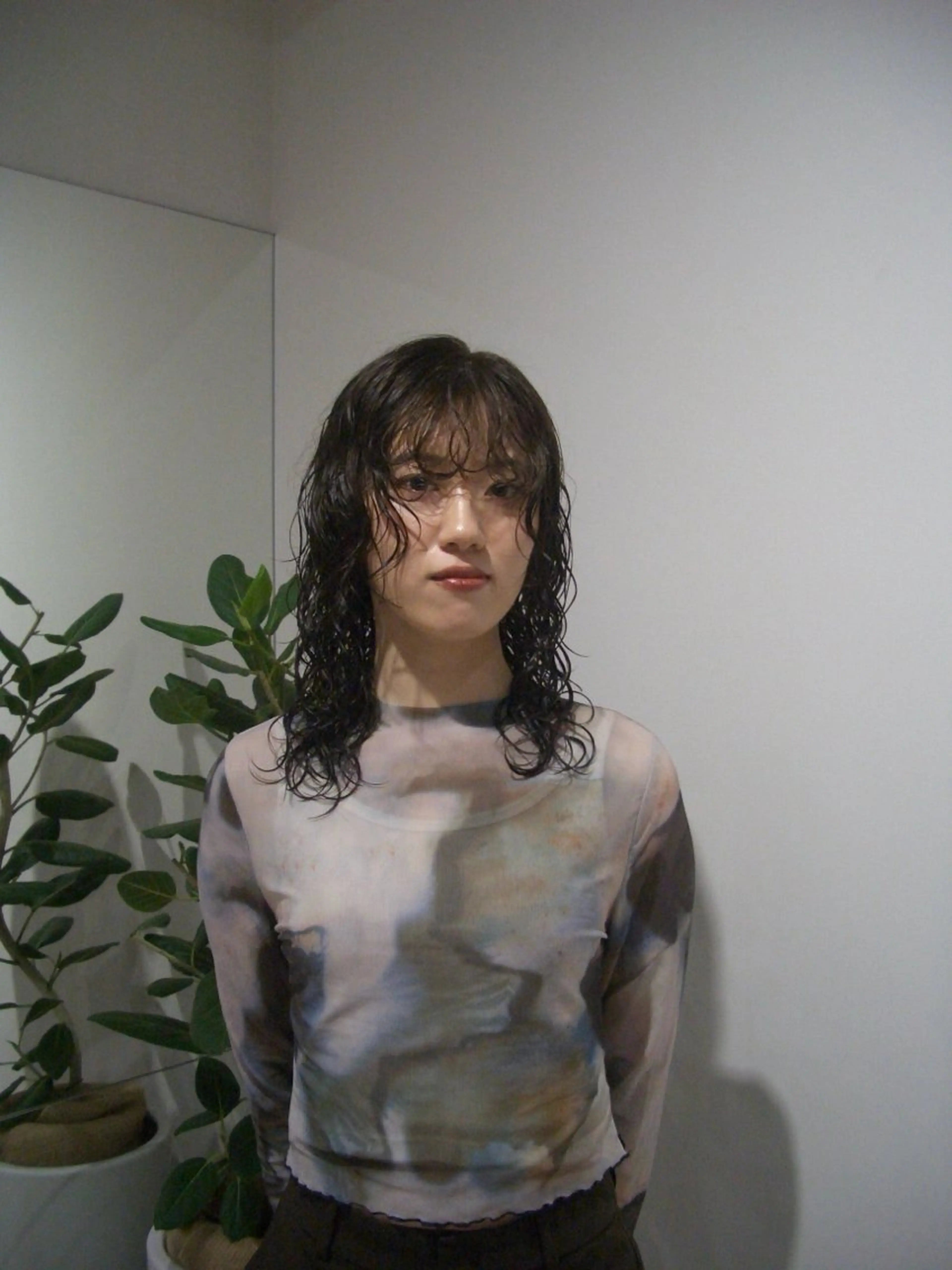 セミロング パーマ トリートメント ワタナベ ヒヨリのヘアスタイル