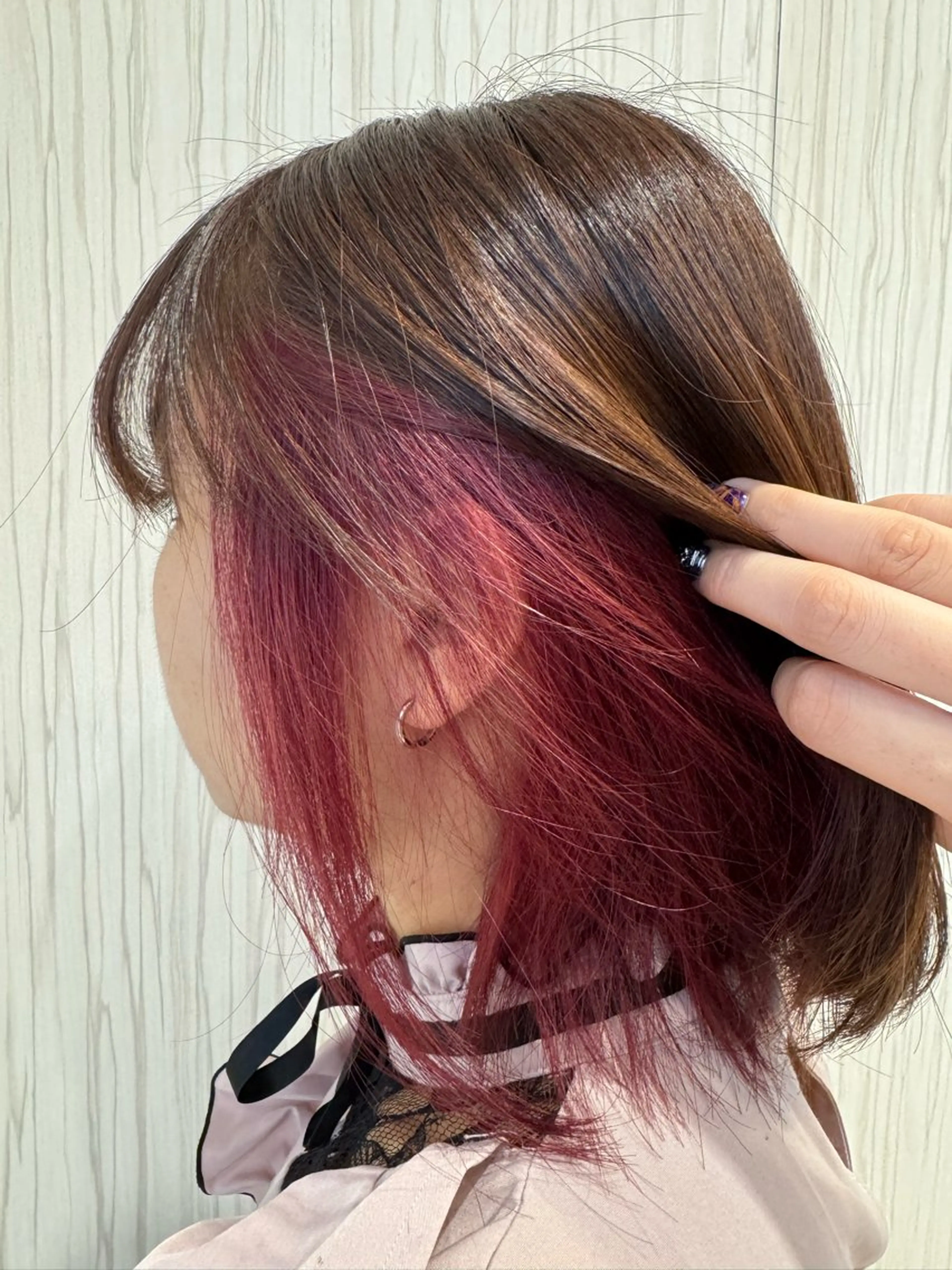 ミディアム ハイライト ヘアカラー 松尾 怜奈のヘアスタイル