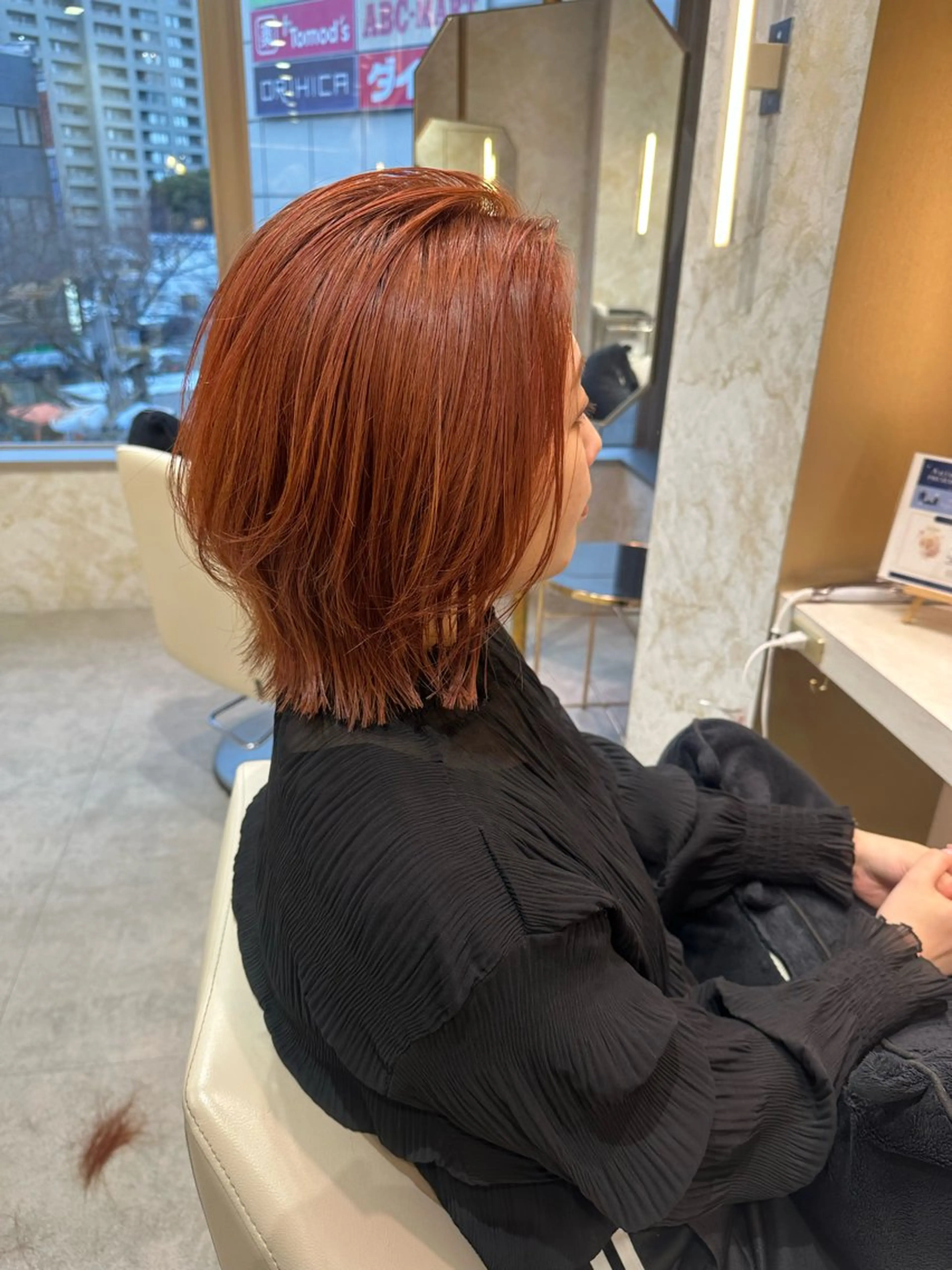 ミディアム カラー 店長/mao/ 前髪/顔周りカットのヘアスタイル