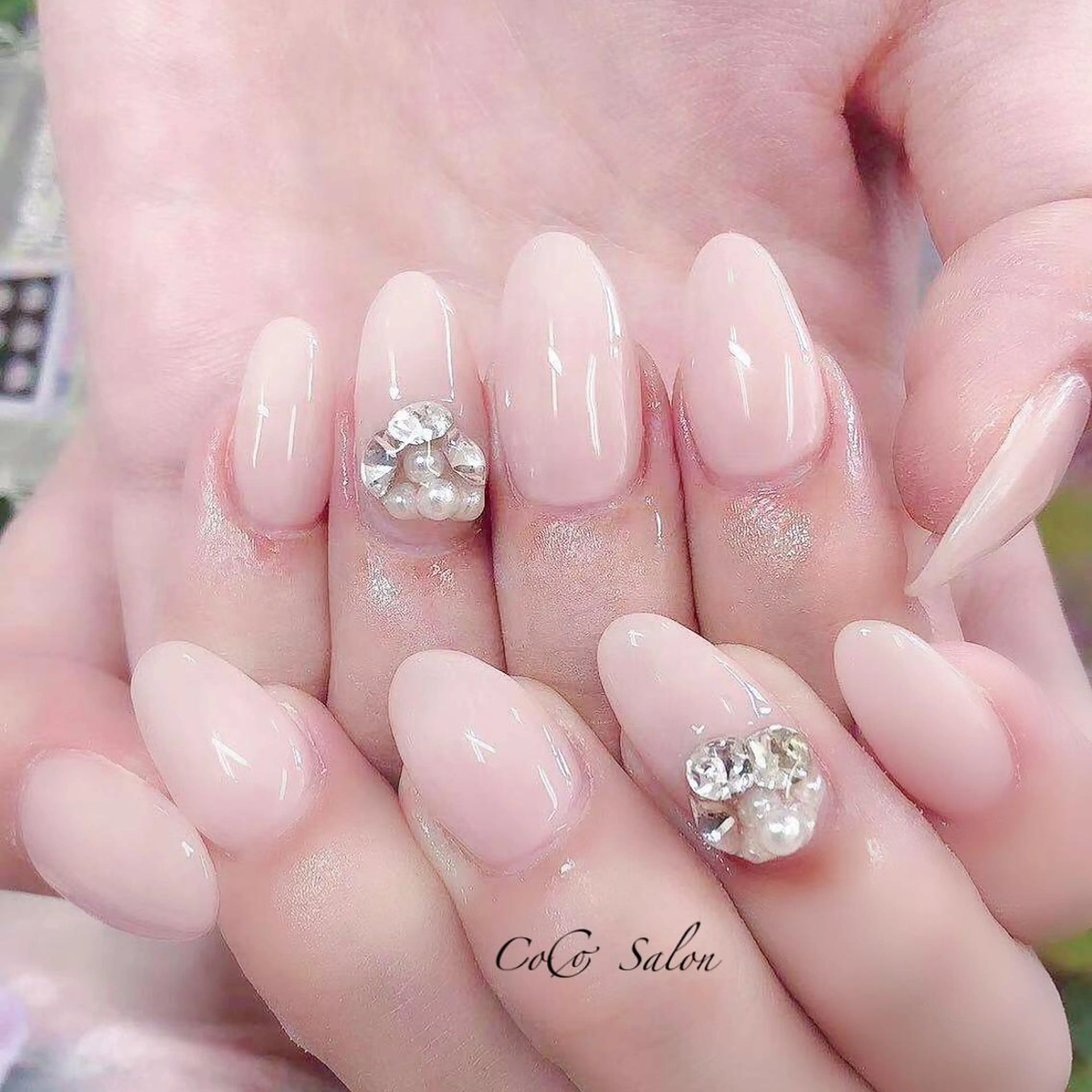 ネイル 長さ出し ジェルネイル オフィスネイル ワンカラーネイル パラジェル ハンドネイル CoCoSalon ネイル/まつ毛予約のネイルデザイン