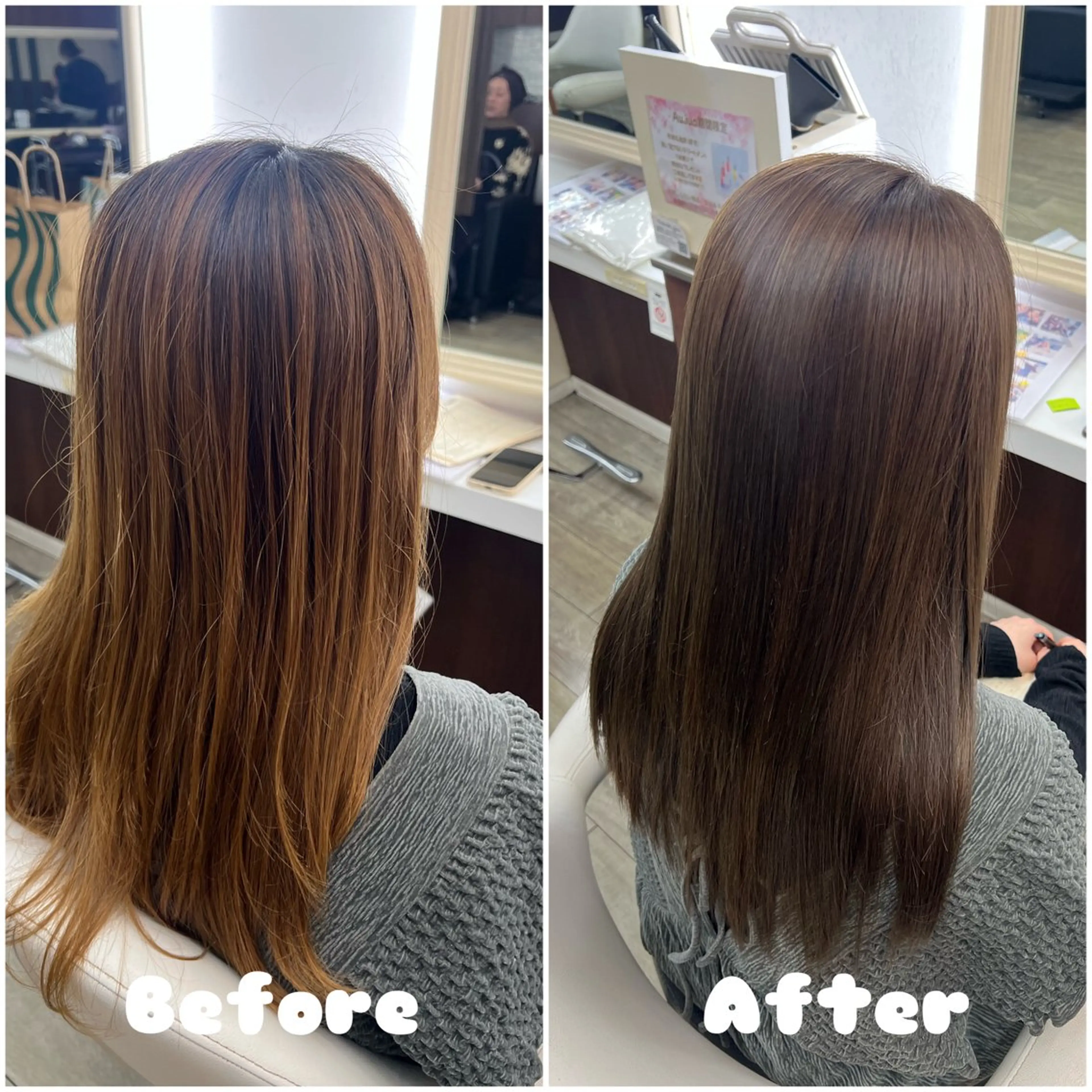 ロング カラー 透明感カラー グレージュ ヘアカラー 宮田 かやののヘアスタイル