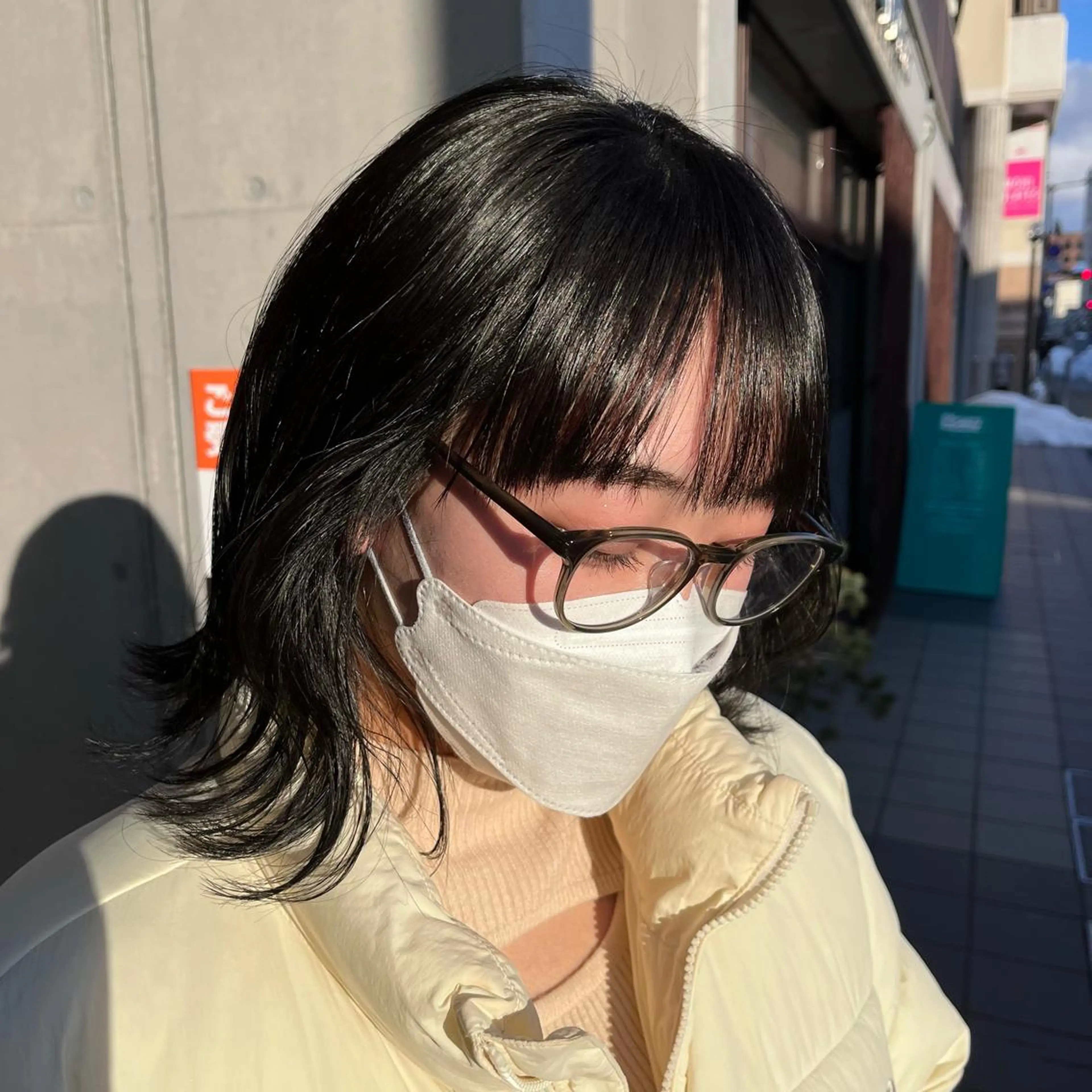 ミディアム カット ヘアカラー Glanz hair 坂牛匠のヘアスタイル