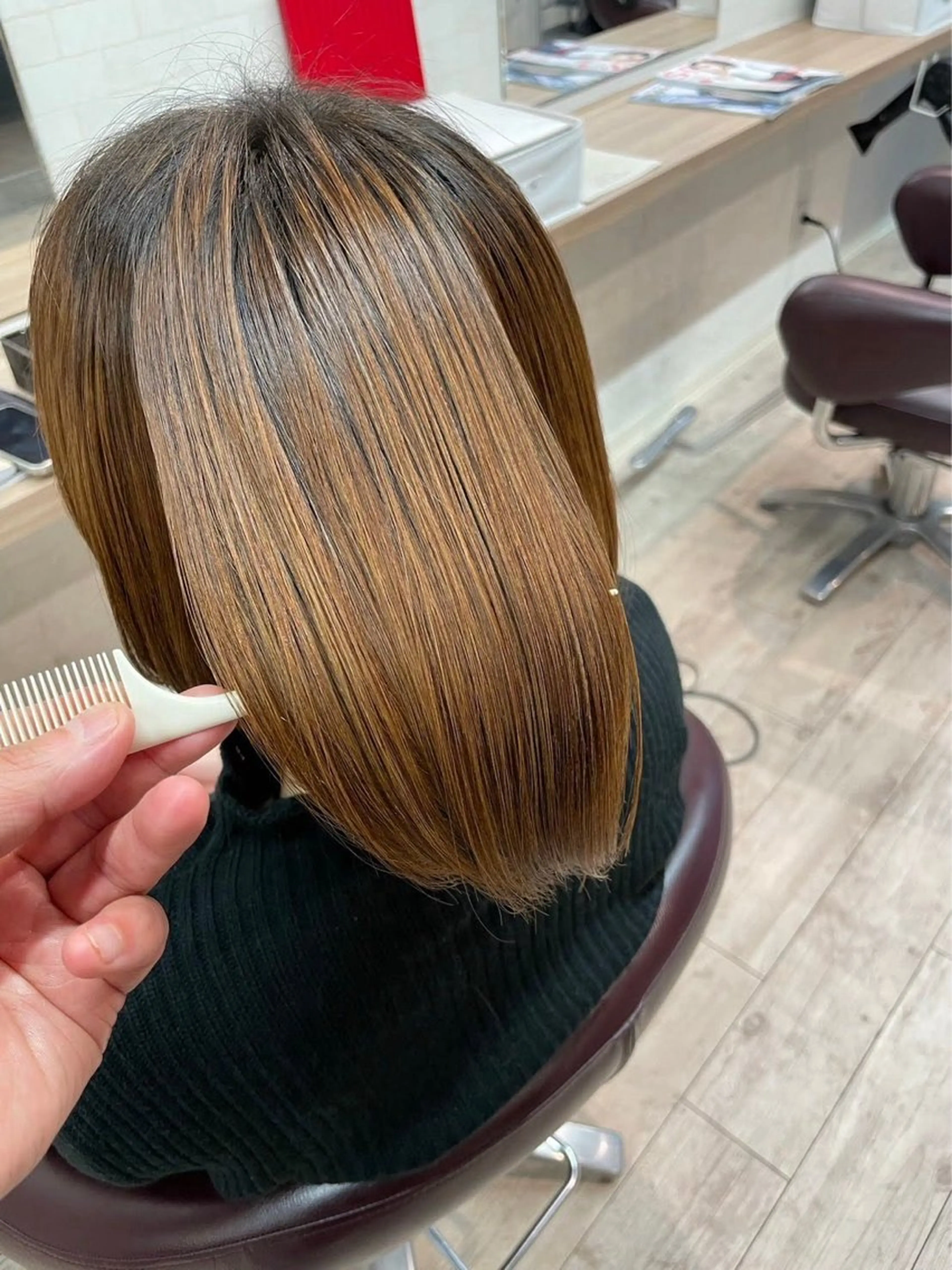 ミディアム 髪質改善 長谷川 賢治のヘアスタイル
