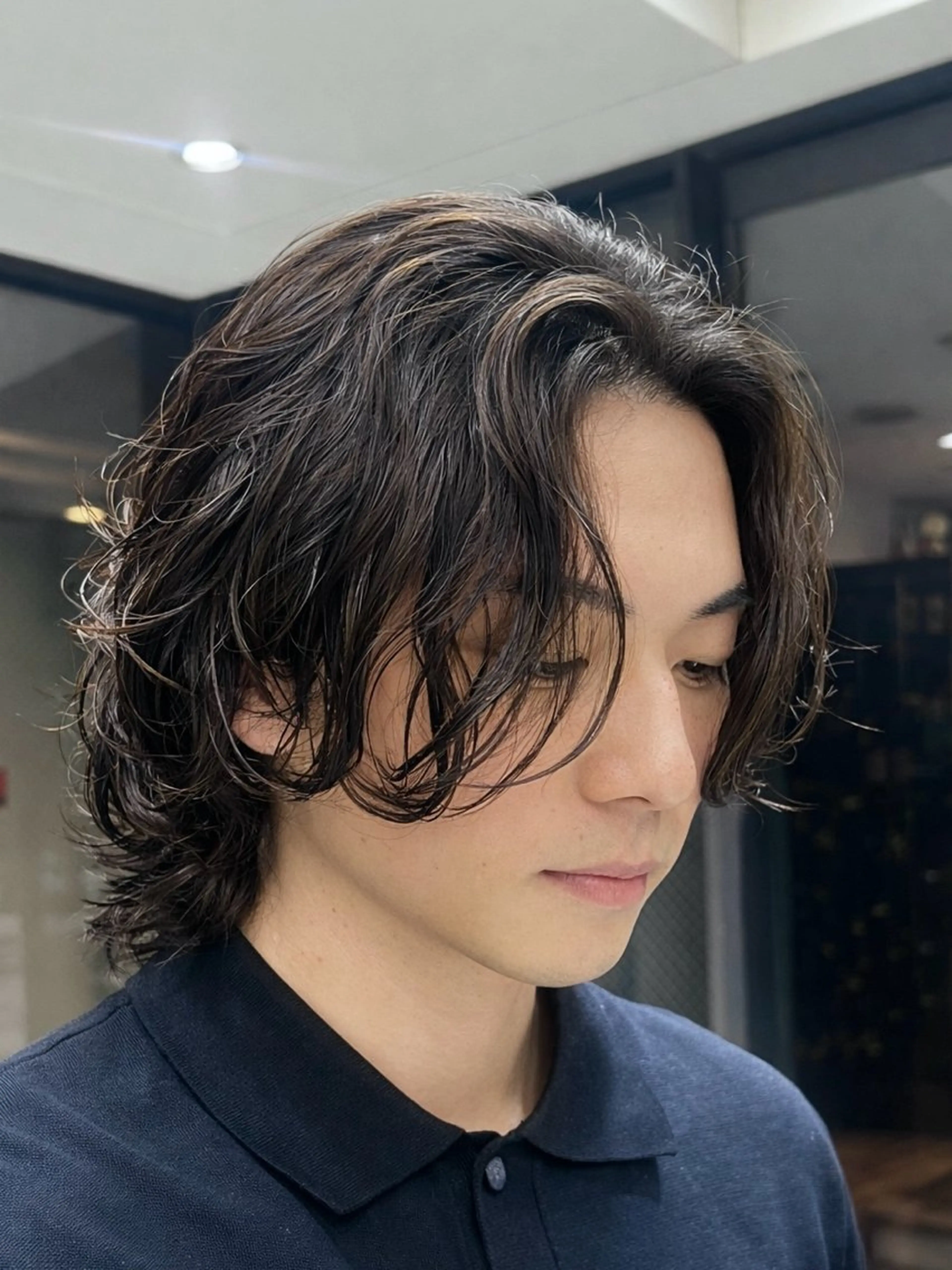 ミディアム パーマ カット パーマ トリートメント ケンシロウ メンズパーマ特化⭕️のヘアスタイル