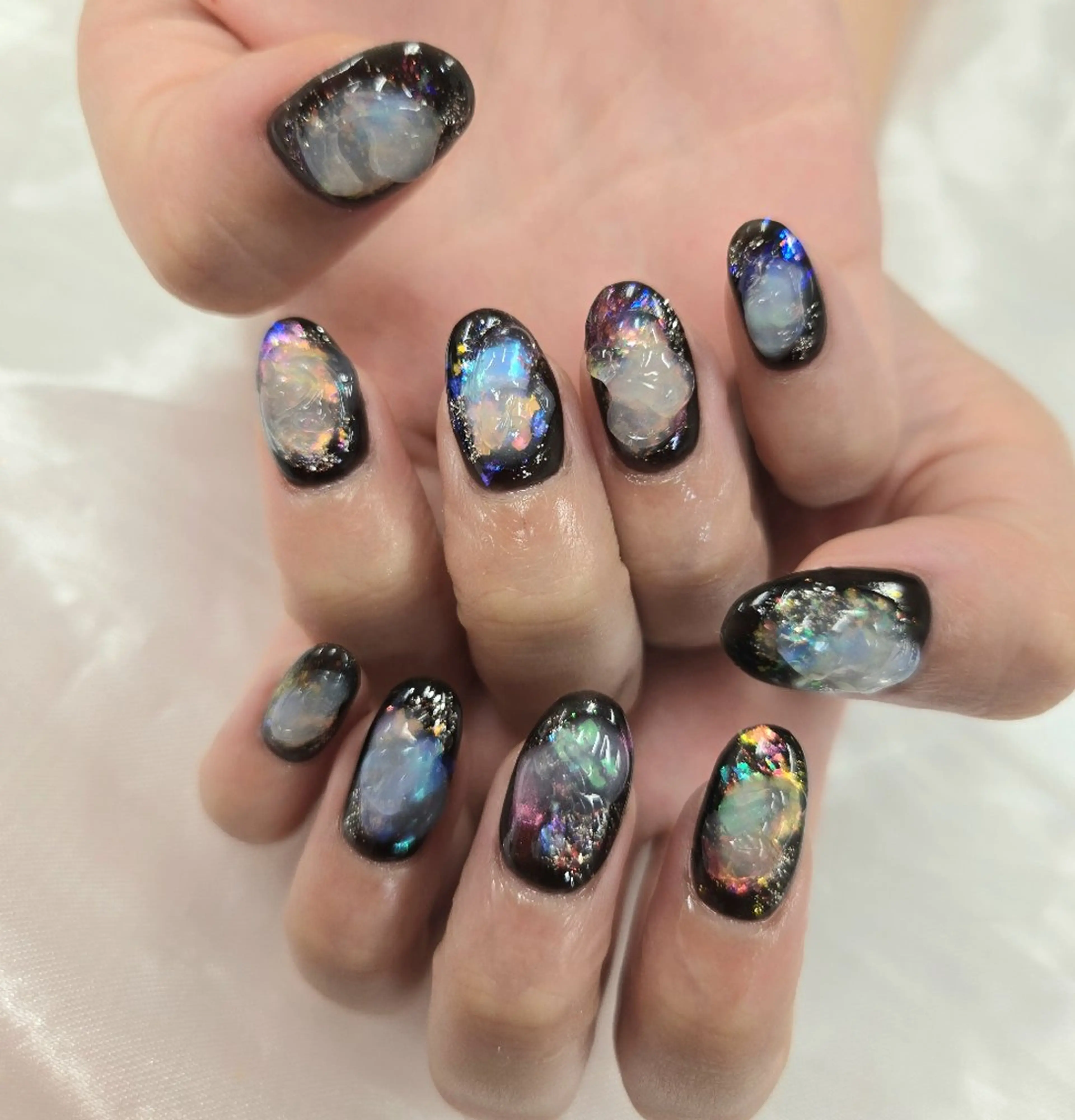ネイル アートネイル オーロラネイル チークネイル ジェルネイル グラデーション ハンドネイル 河野ちえ (雑誌掲載サロン)のネイルデザイン