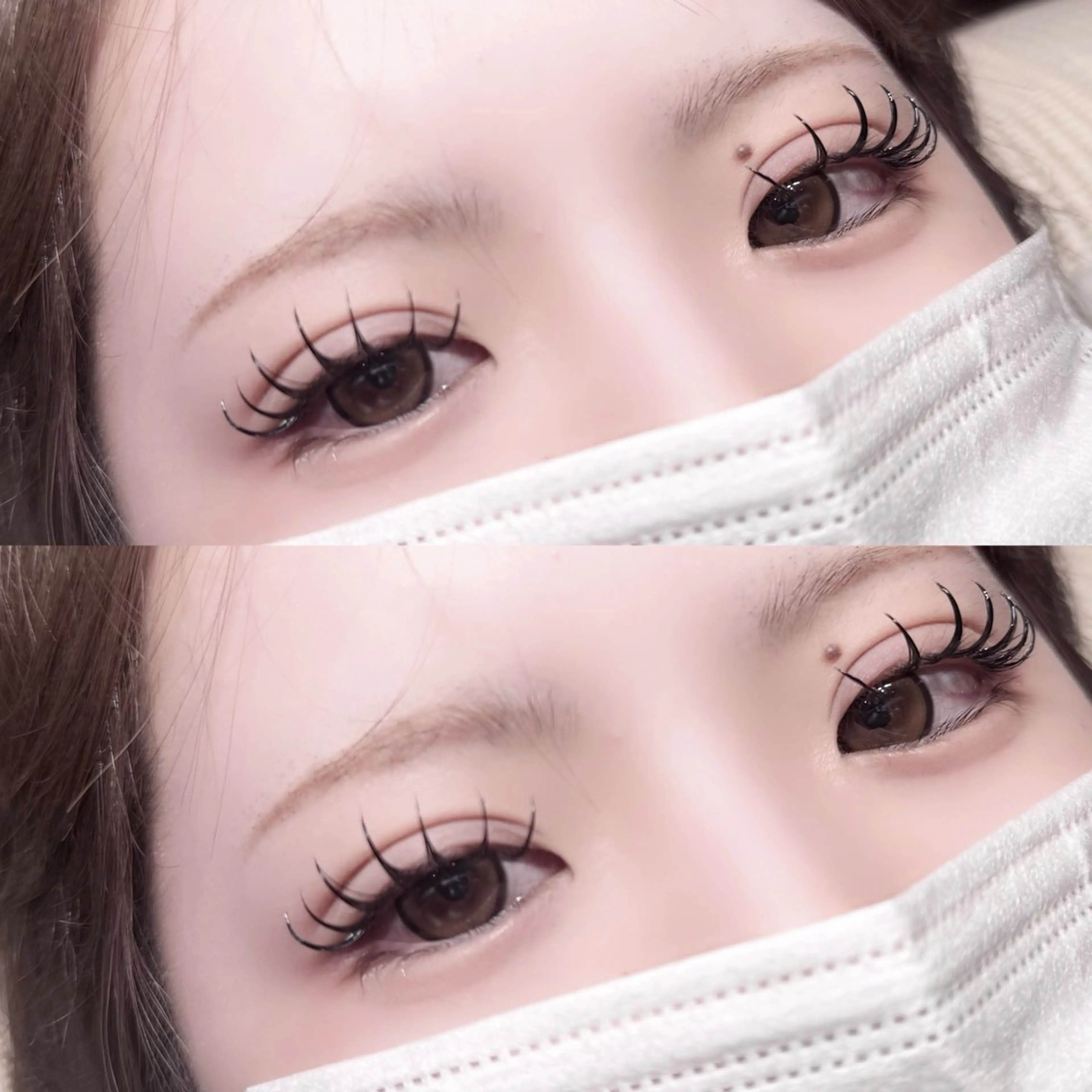 【持続力､ボリュームup🤍ྀི🤍ྀི】Wフラットラッシュ100束🎀⟡.· 束感コーティング付きの写真