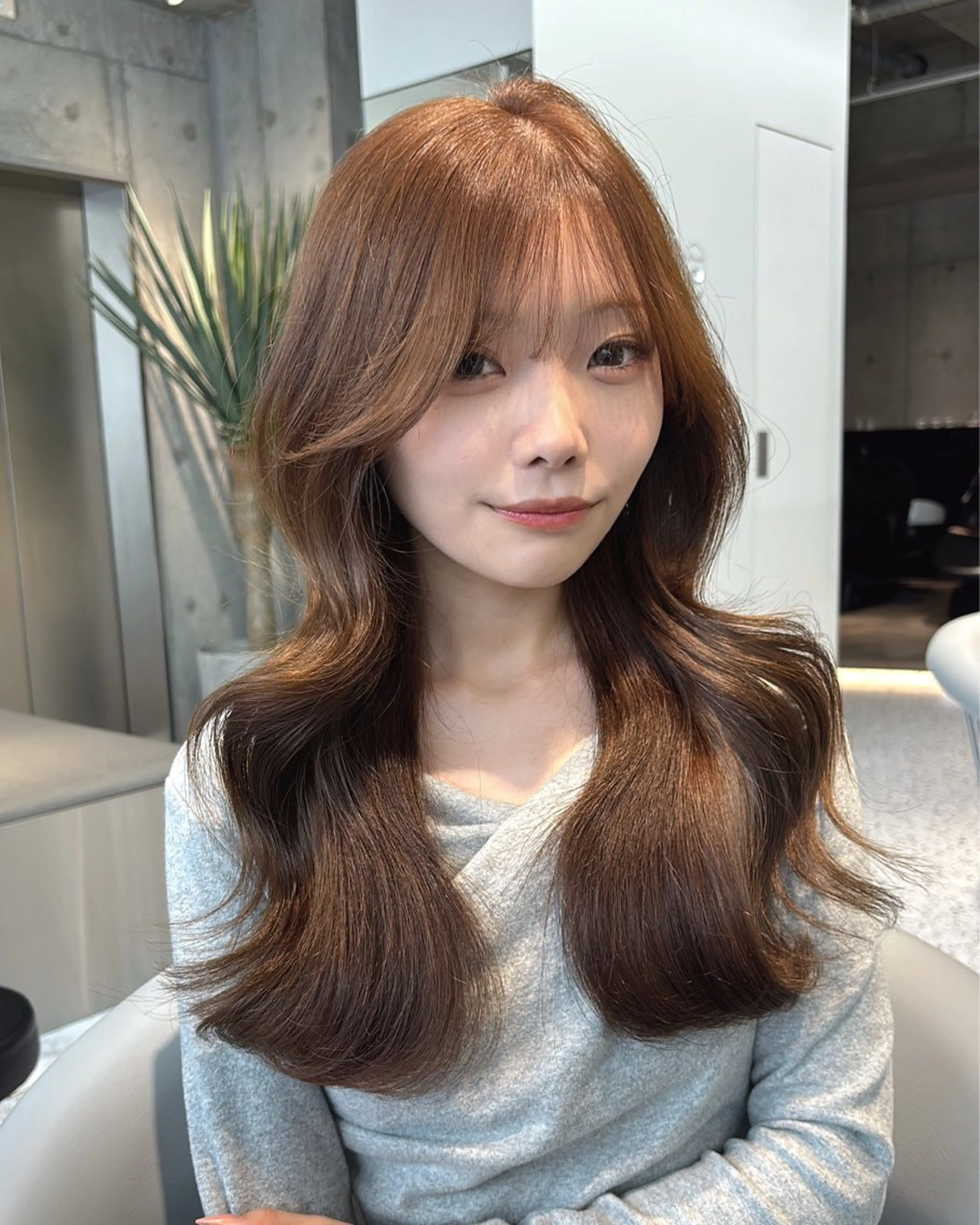 ロング カラー ブリーチ 透明感カラー ブリーチなしカラー ヘアカラー トリートメント 🍒ブリーチなしカラ ー／Sakura🍒のヘアスタイル