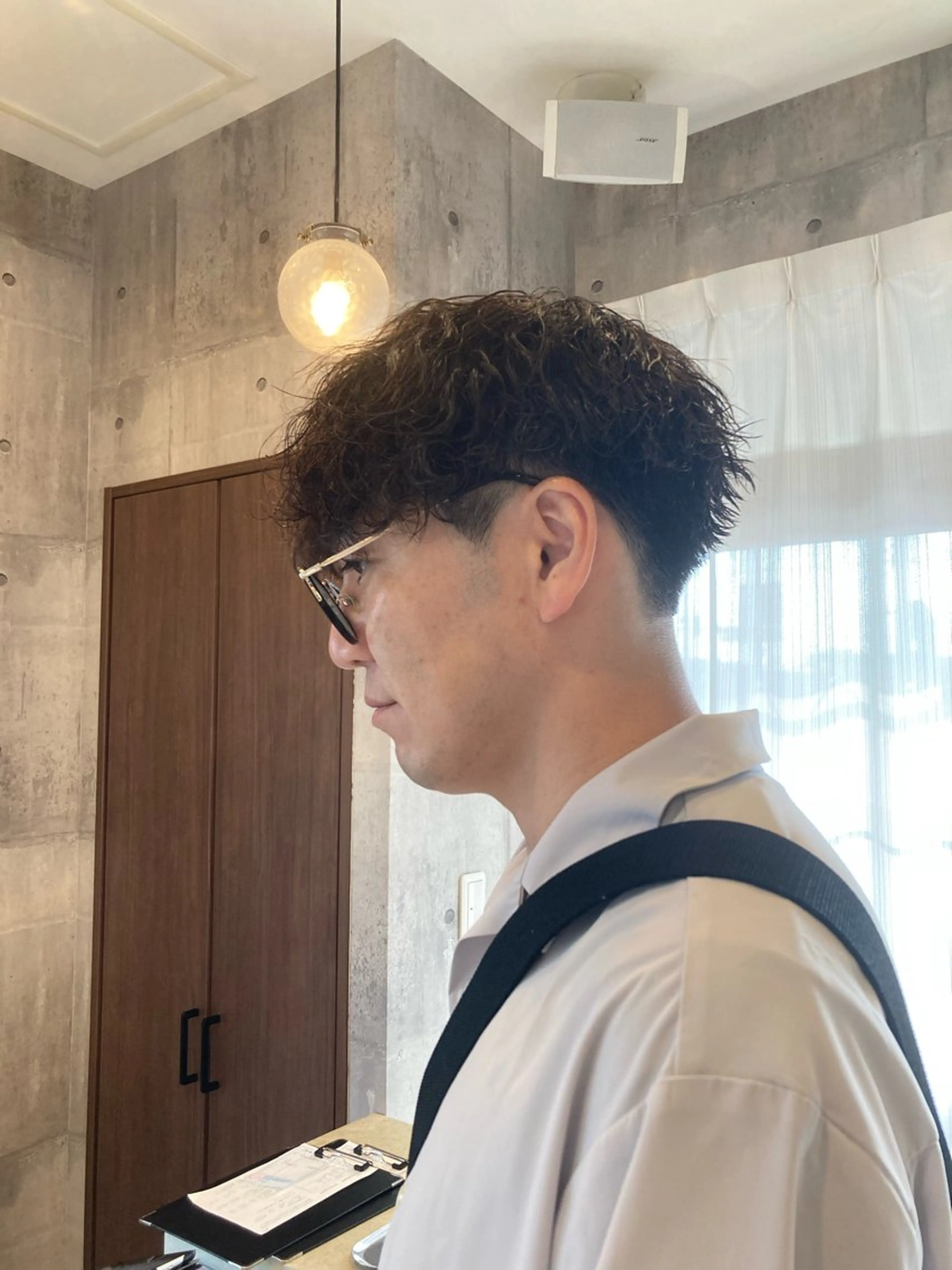 ショート パーマ メンズ マッシュ 波巻きパーマ カット パーマ ハマノ ミユのヘアスタイル