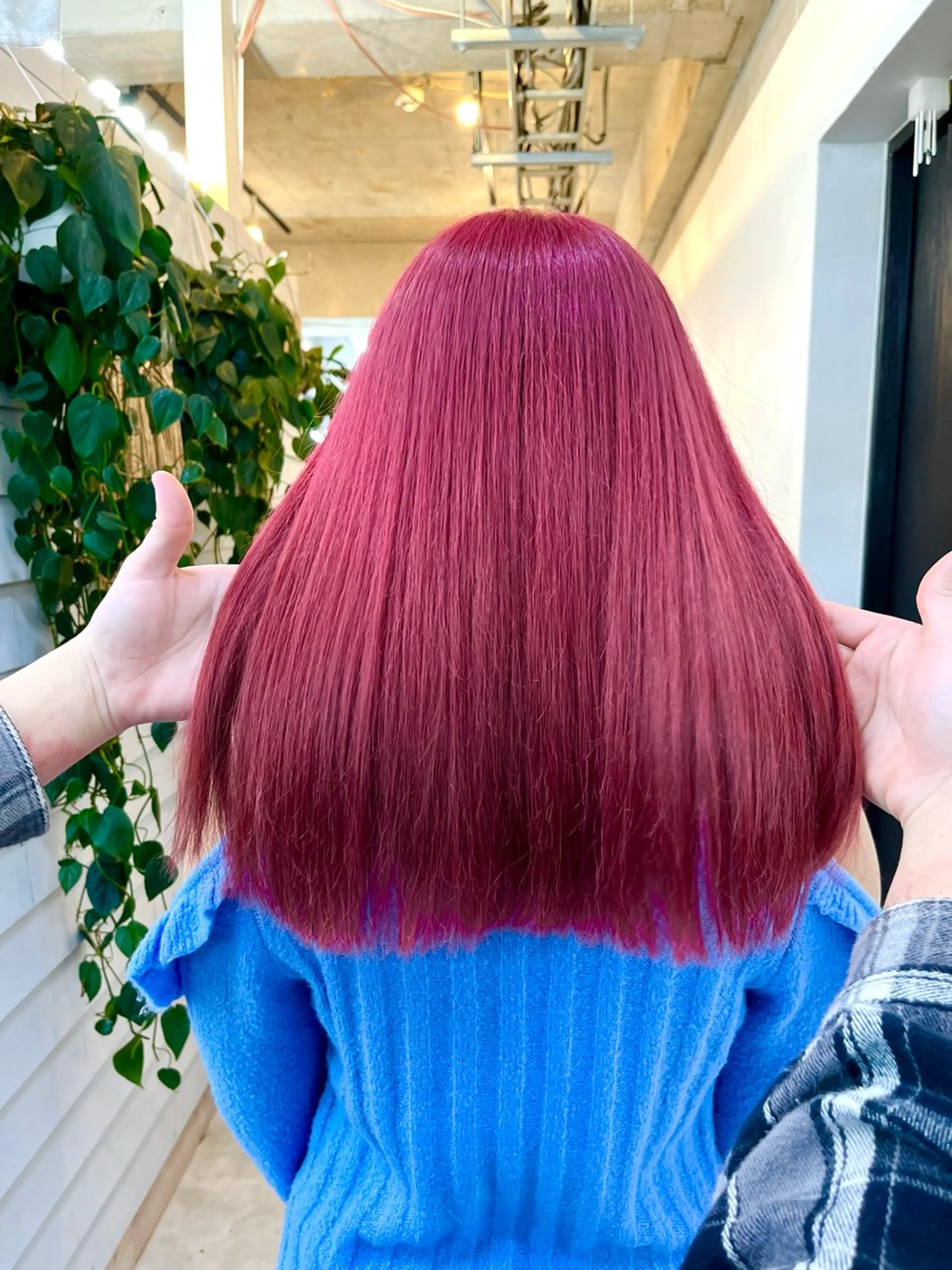 ミディアム カラー ピンクカラー ヘアカラー トリートメント メンズパーマ ヘアカラー大成のヘアスタイル