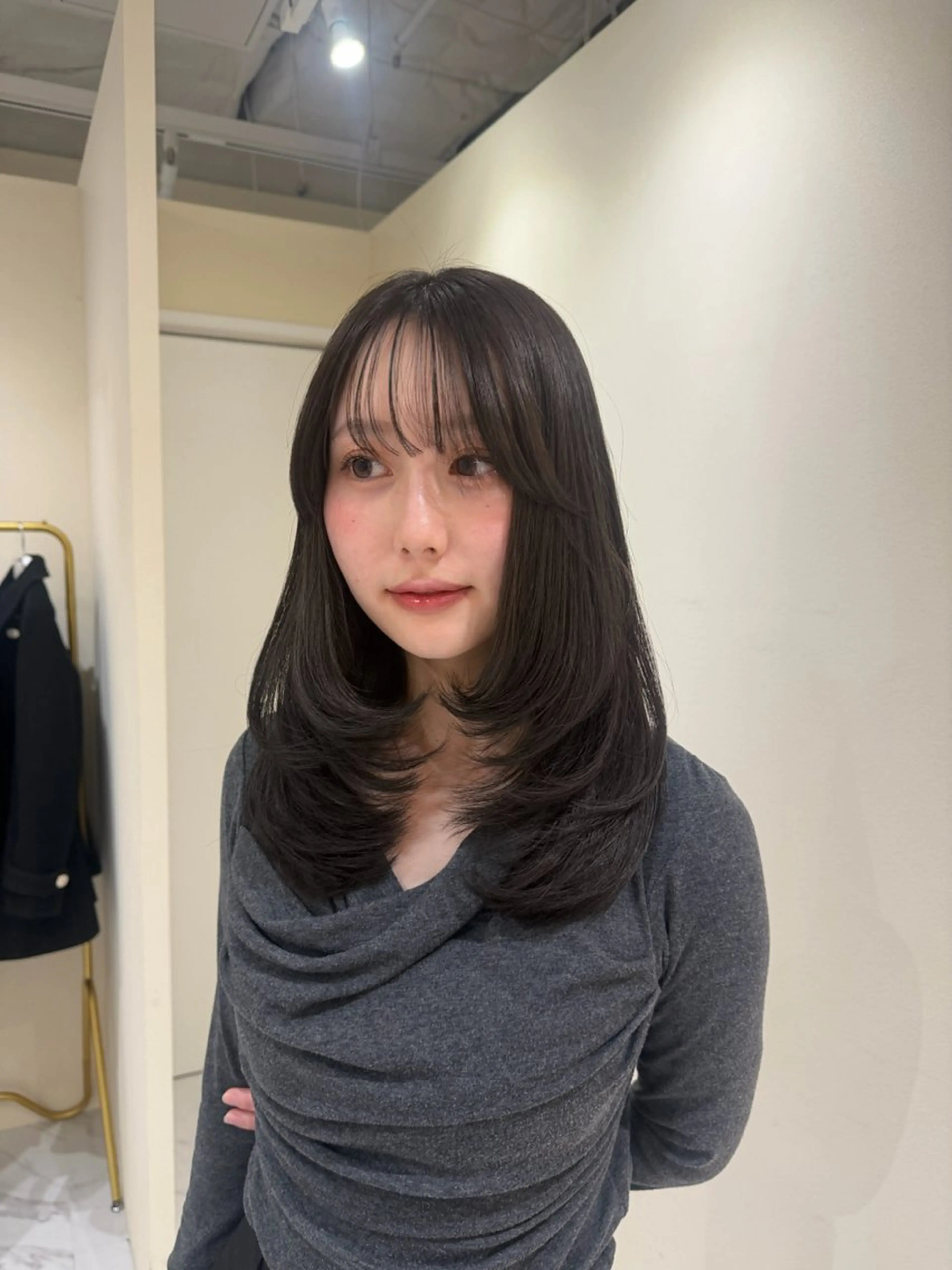 セミロング カット ヘアカラー トリートメント レイヤーカット/髪質 改善/momo🎀のヘアスタイル