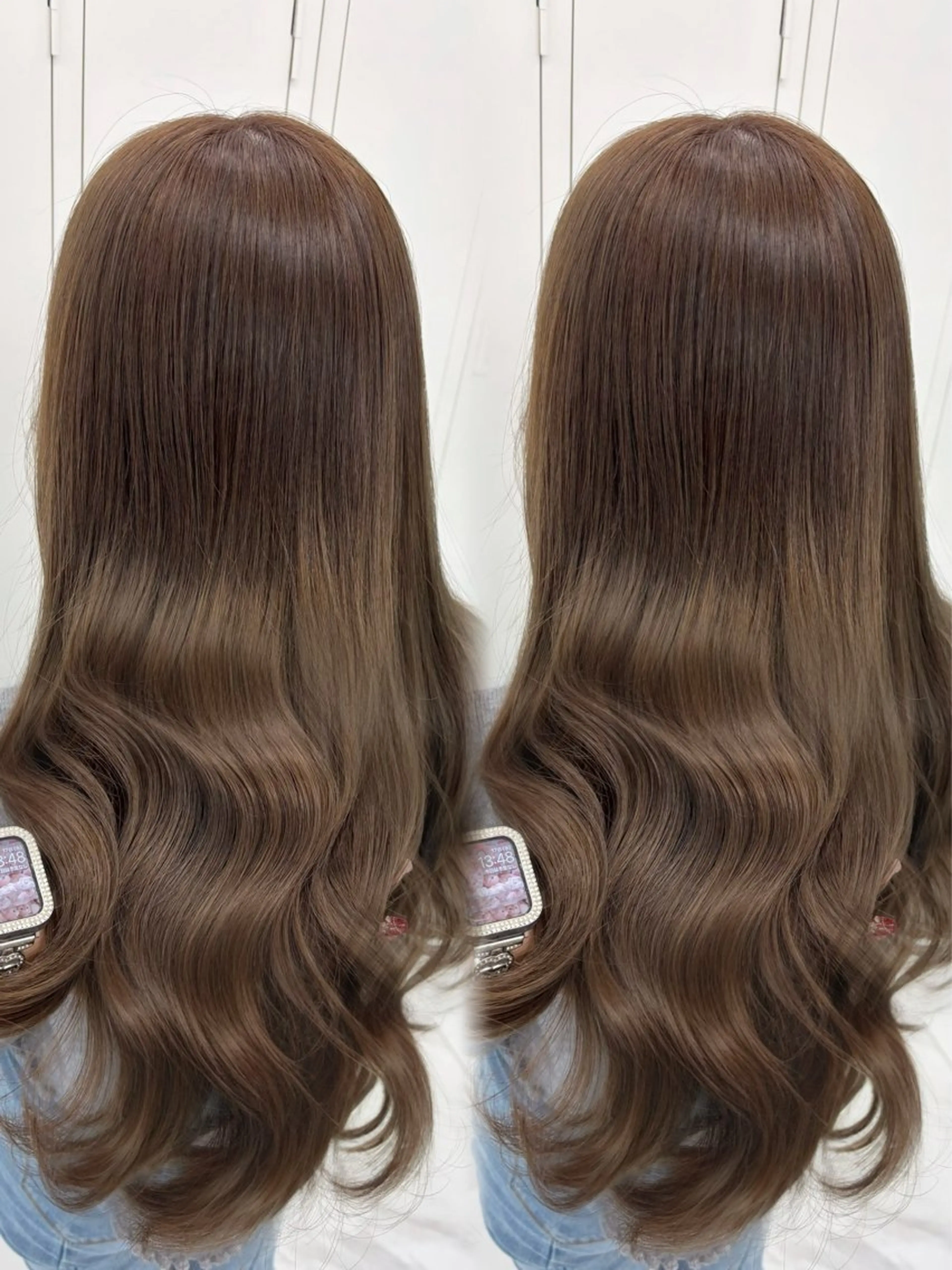 ロング カラー ベージュカラー 透明感カラー ダブルカラー オリーブベージュ ヘアカラー 盛れる顔周り🤍渋谷 Risa🎀のヘアスタイル