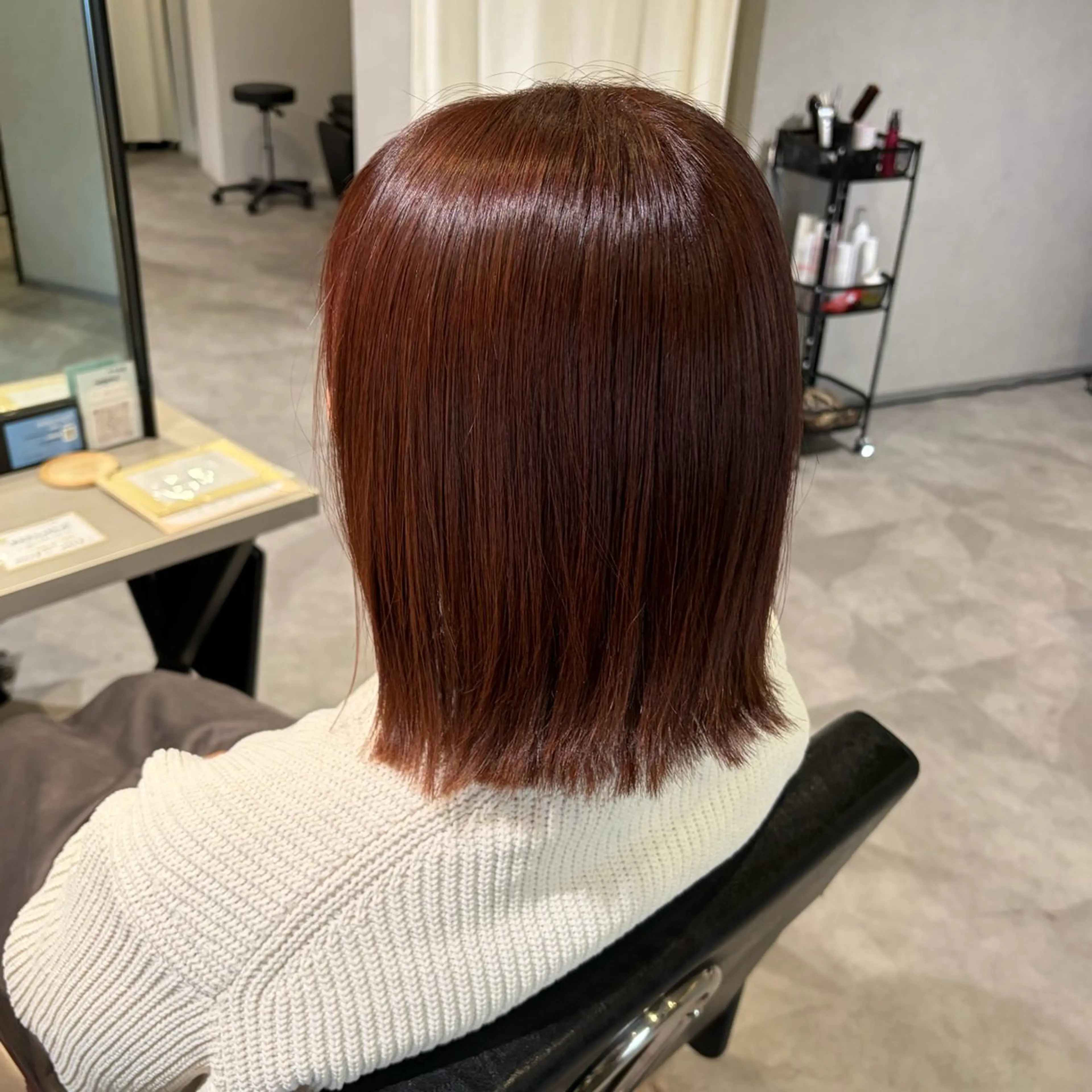 ミディアム カラー ブラウンカラー ピンクカラー ピンクブラウン カット ヘアカラー トリートメント MIRUKA/ 暖色カラー/ベージュのヘアスタイル