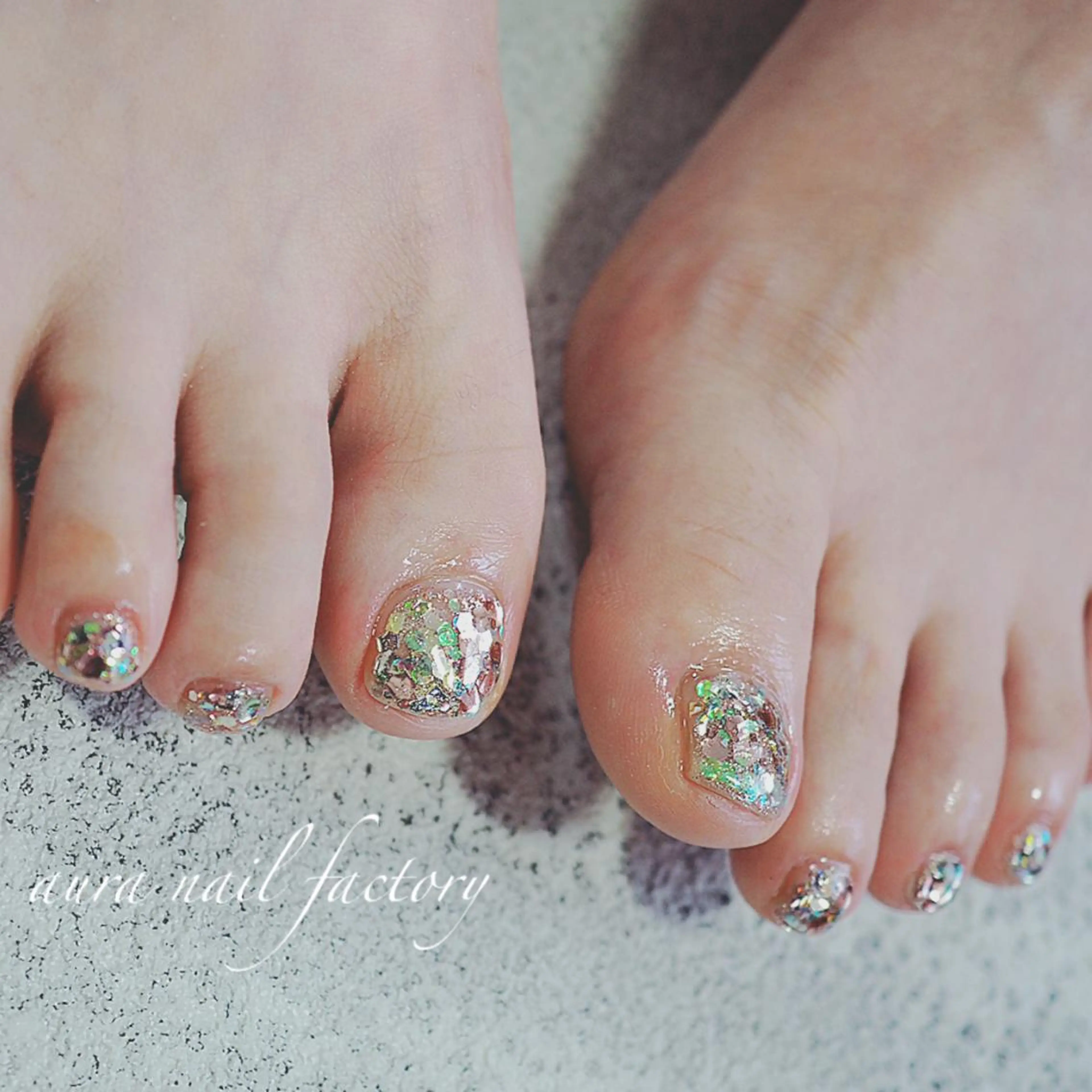 ✨フット深爪矯正(2本)✨長さだし・ワンカラー✨フットバス込み♪の写真