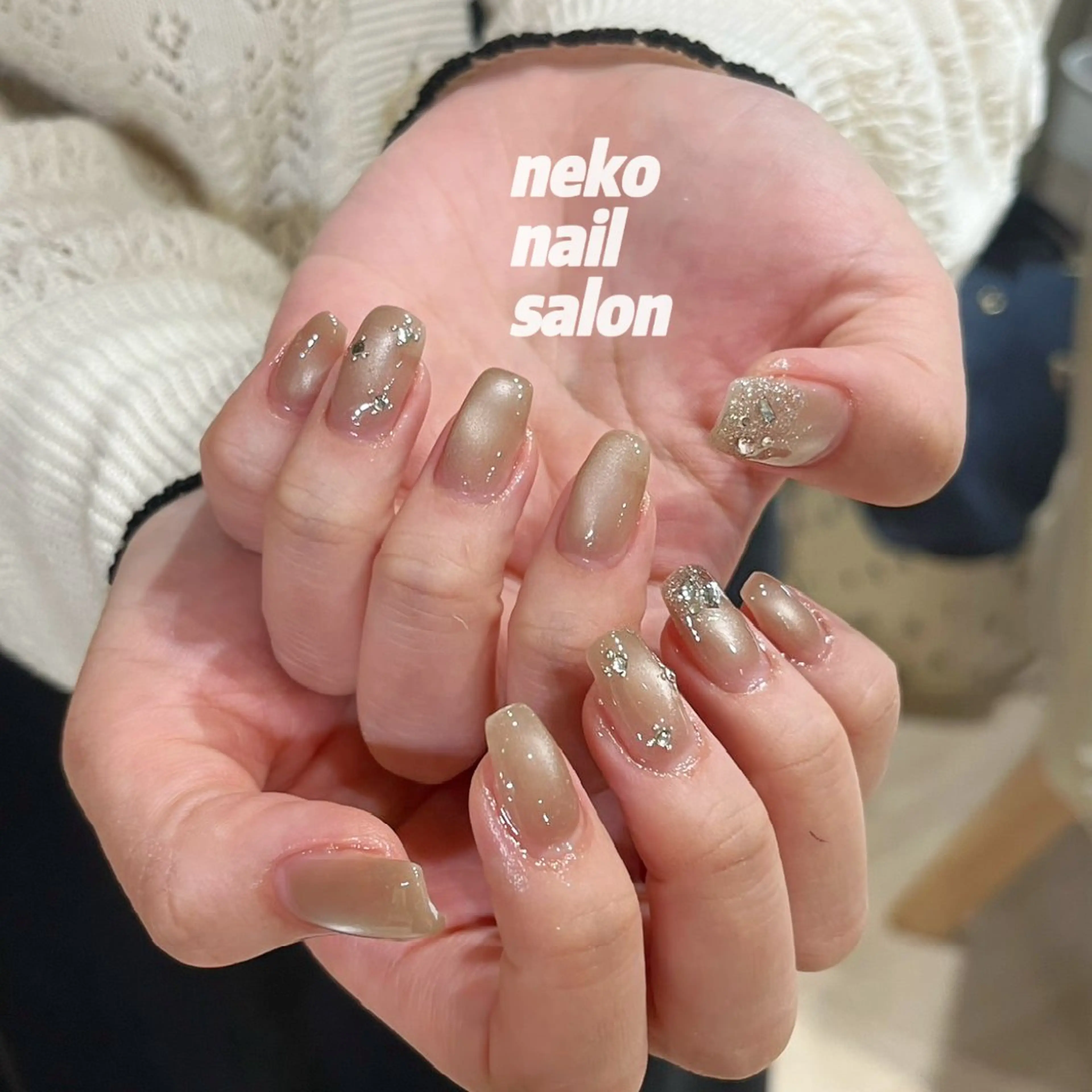 ネイル キラキラネイル マグネットネイル ハンドネイル neko nailのネイルデザイン