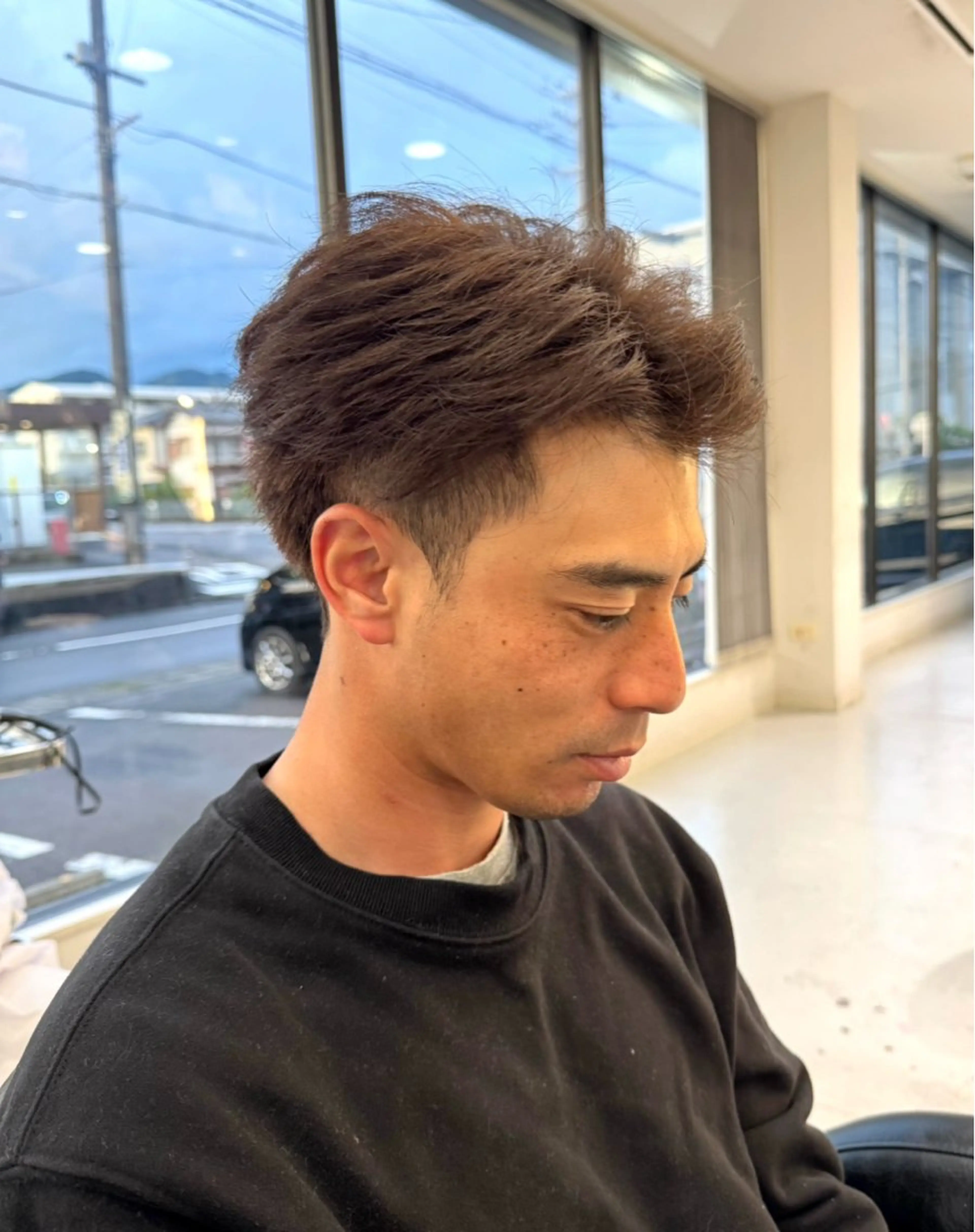 ショート カラー メンズ 縮毛矯正/透明感艶 カラー/暖色/miuのヘアスタイル