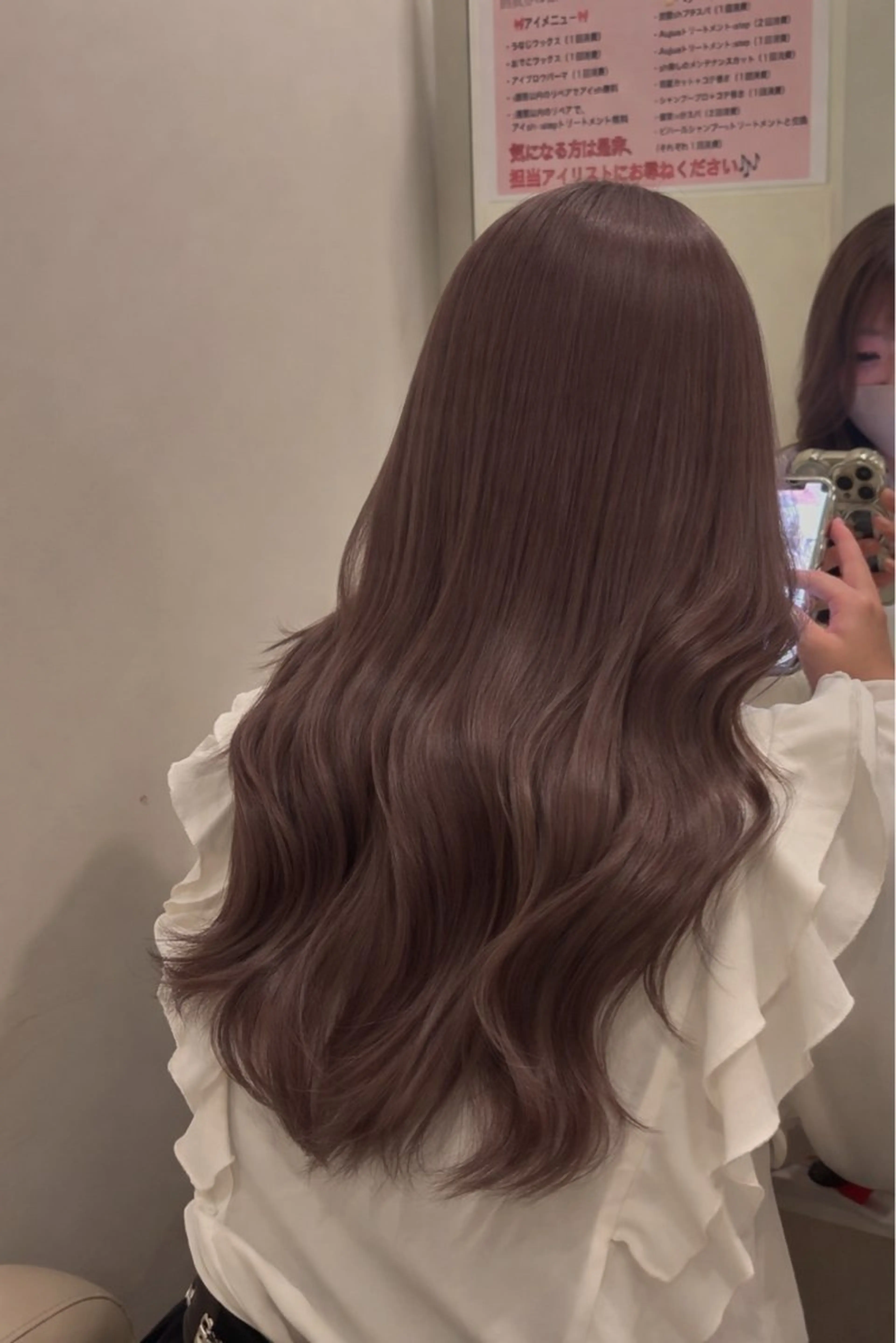 ロング ヘアカラー トリートメント NENE💖ブリーチ 無しダブルカラーのヘアスタイル