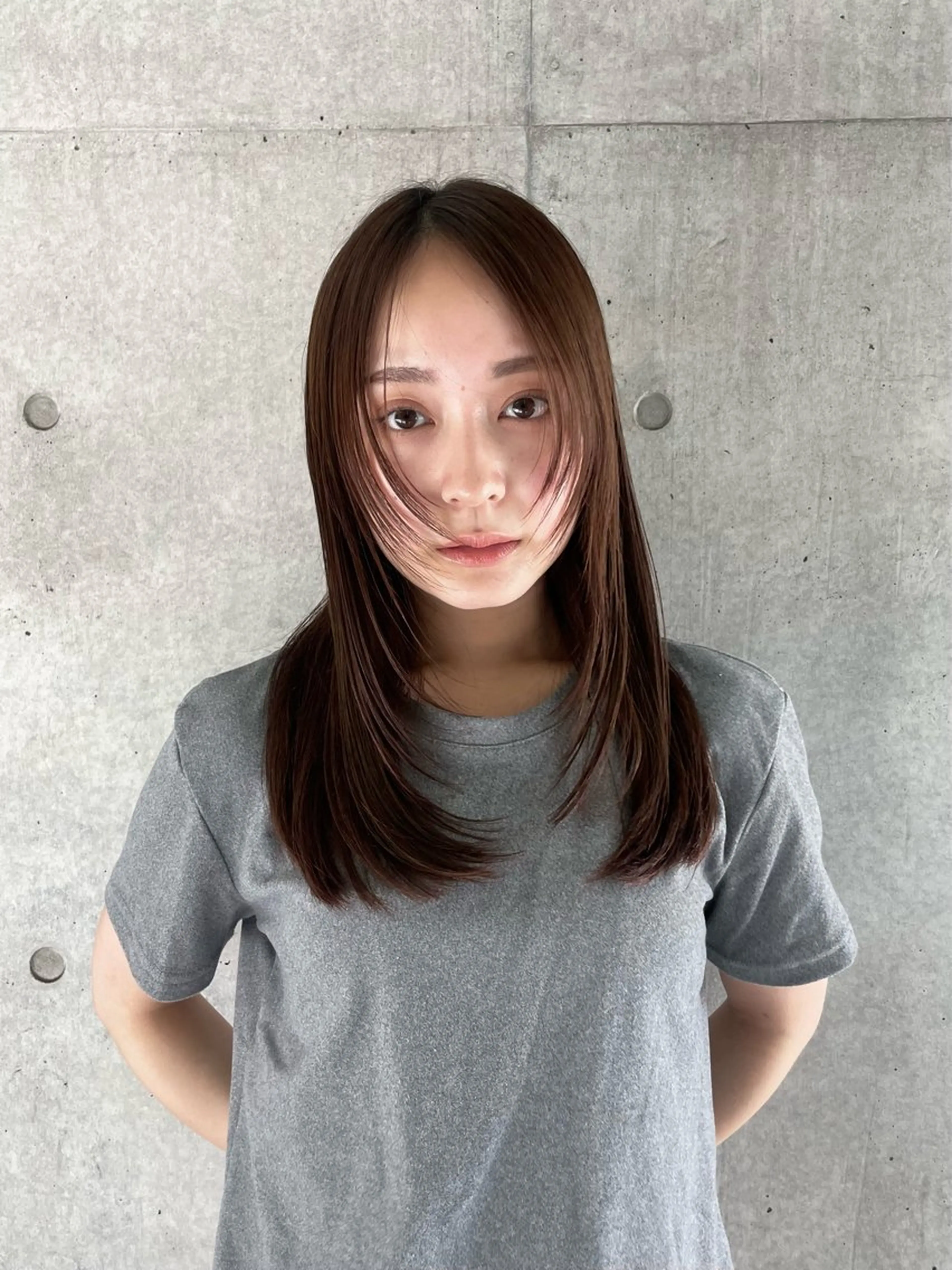 ミディアム 似合わせ/ベージュ /レイヤー/りほ🤍のヘアスタイル