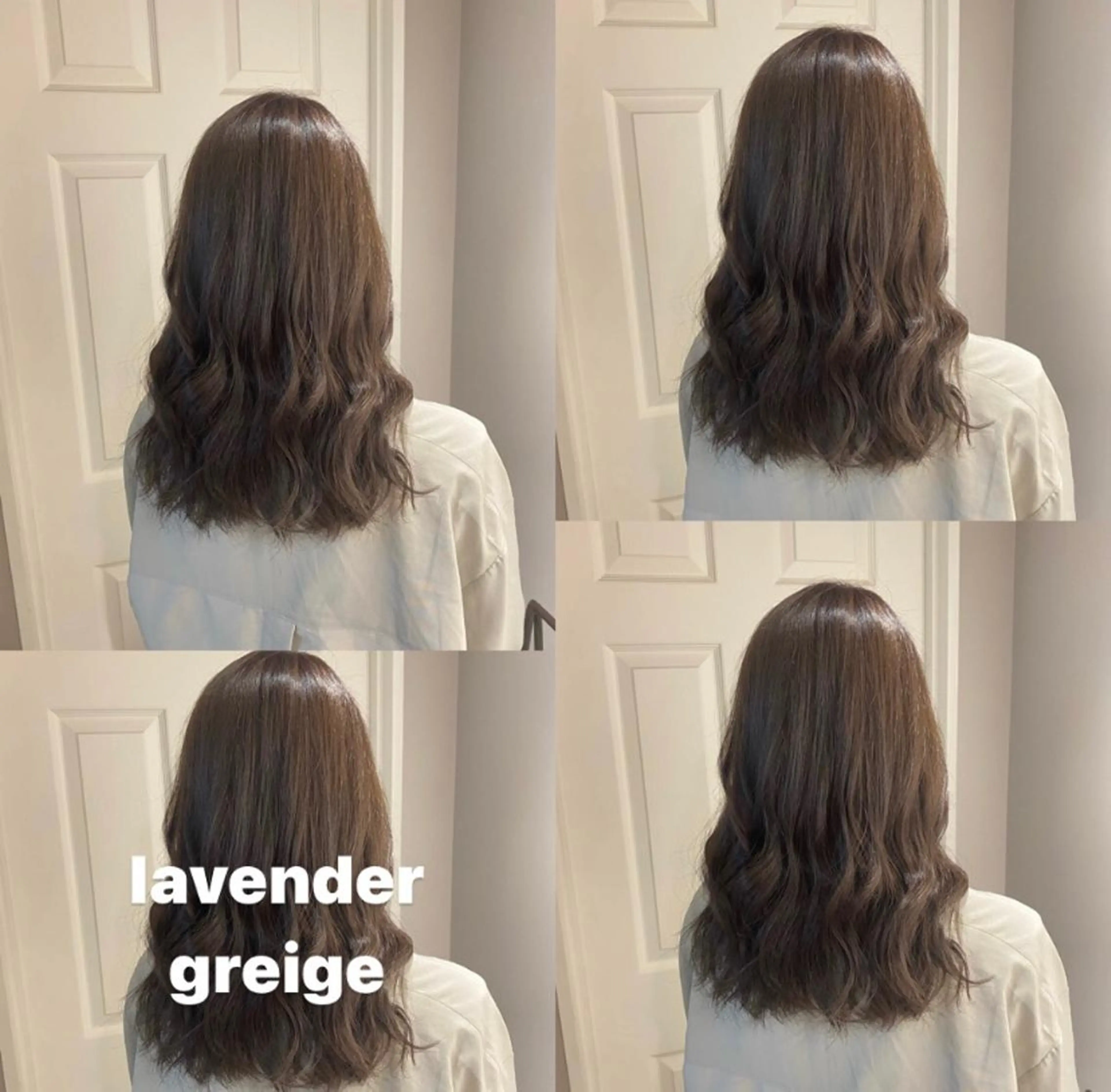 セミロング カラー パーマ ヘアアレンジ メンズ キッズ ネイル マツエク・マツパ グレージュ ラベンダーカラー ラベンダーグレージュ ラベンダーグレー RIYA❤︎ Aujuaソムリエのヘアスタイル