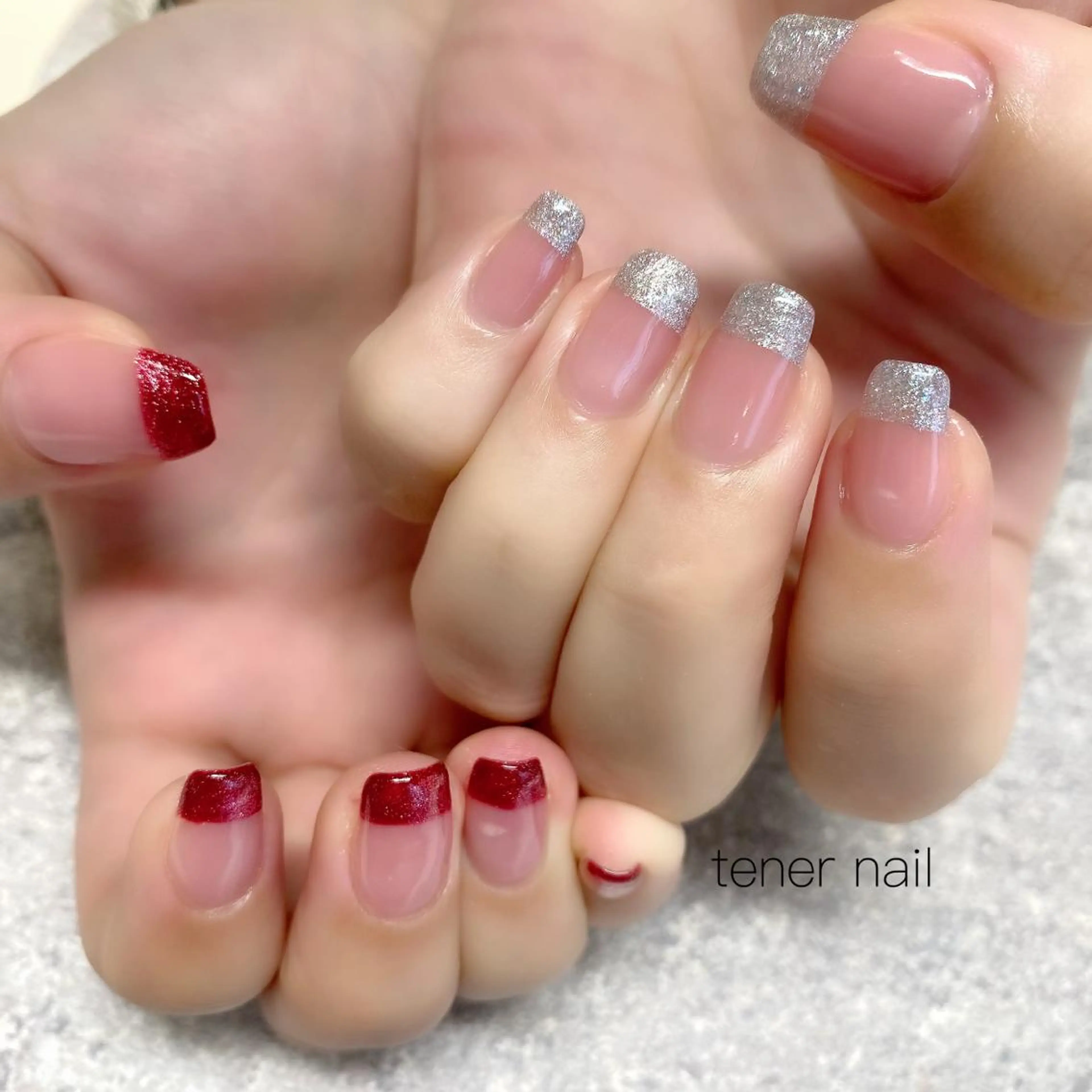 ネイル フレンチネイル マグネットネイル テネルネイル tener nailのネイルデザイン