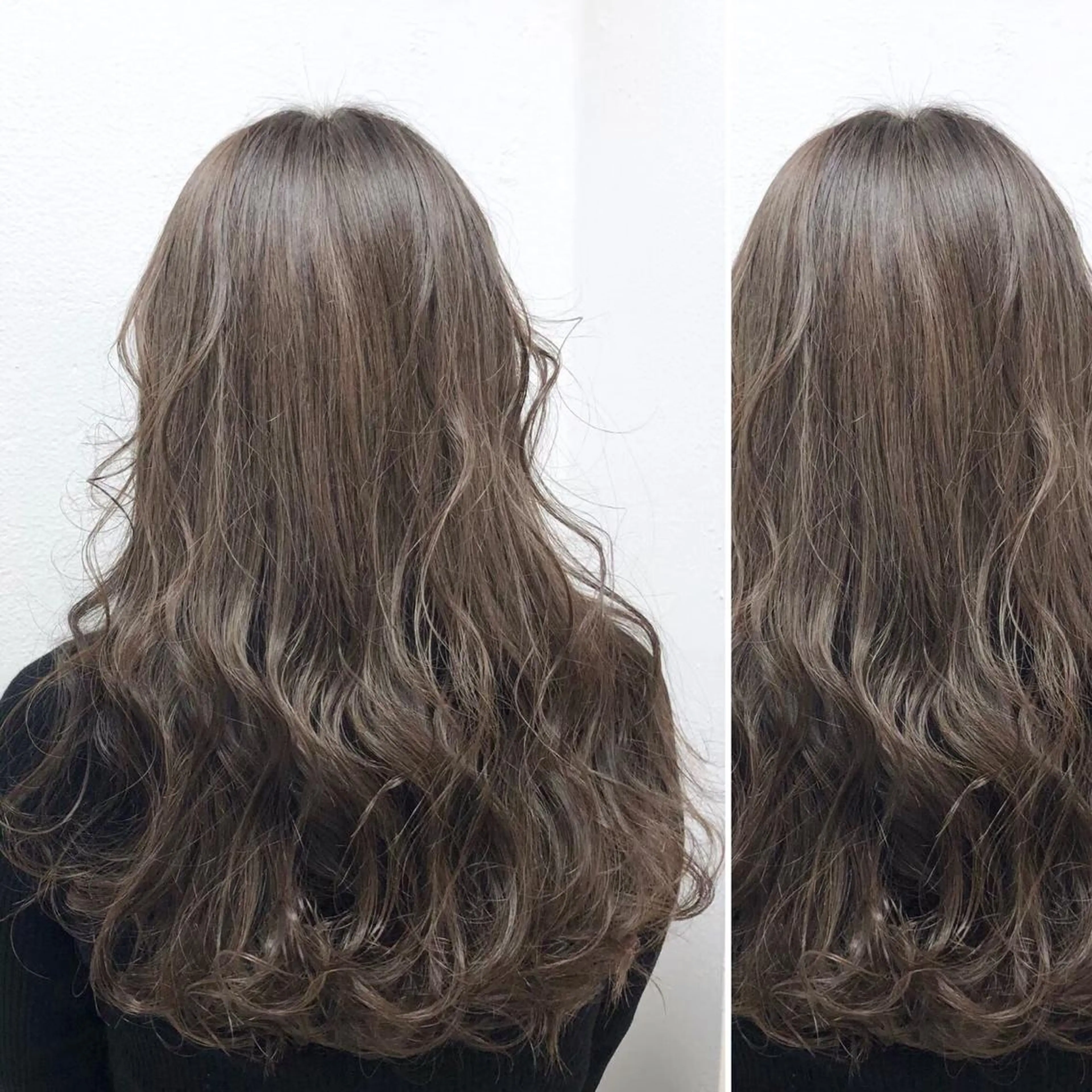 ミディアム カラー JuNブリーチに 縮毛矯正するプロのヘアスタイル