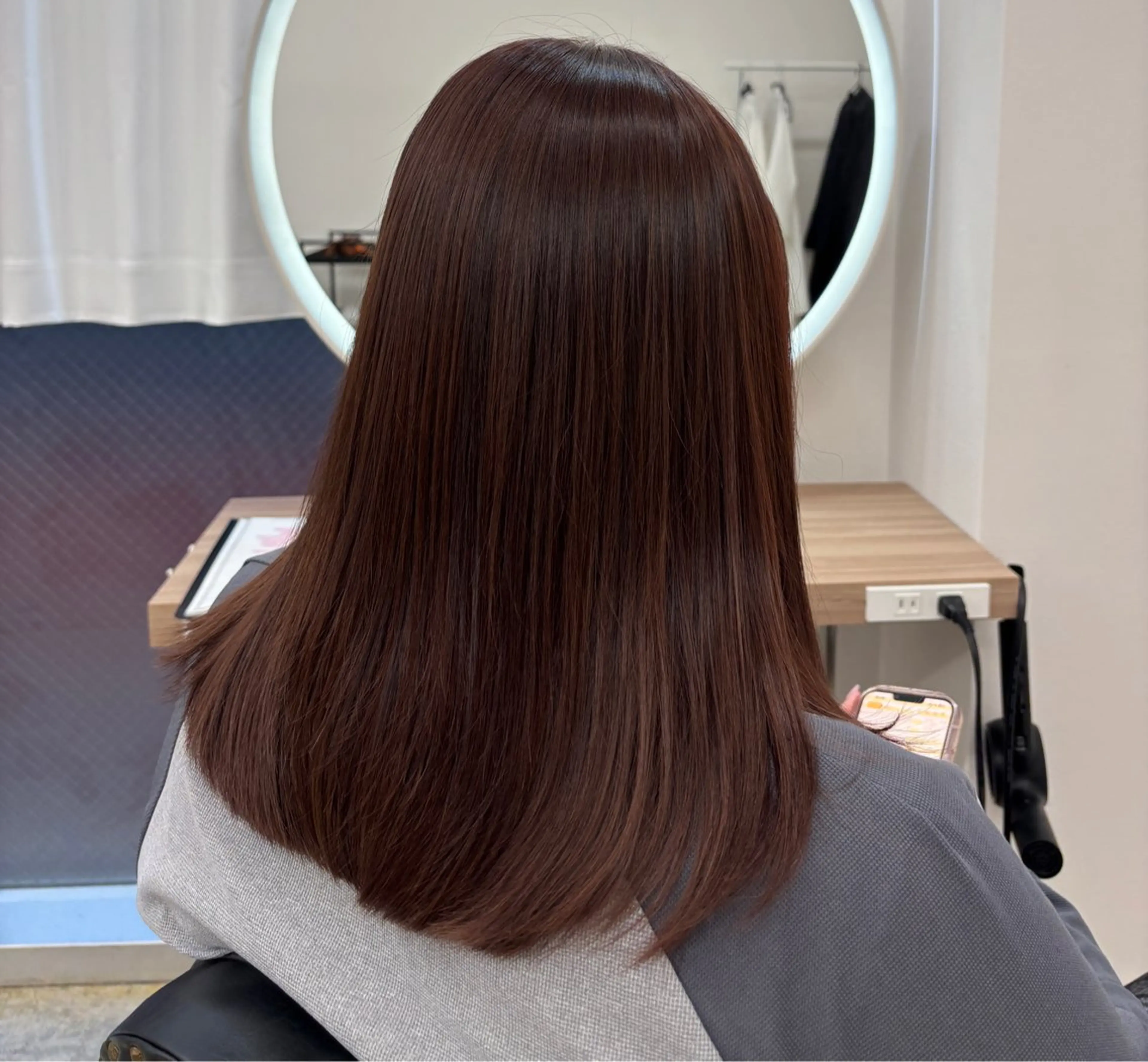 ミディアム ピンクブラウン カット ヘアカラー トリートメント 髪質改善/艶髪🫧 廣野暖花のヘアスタイル