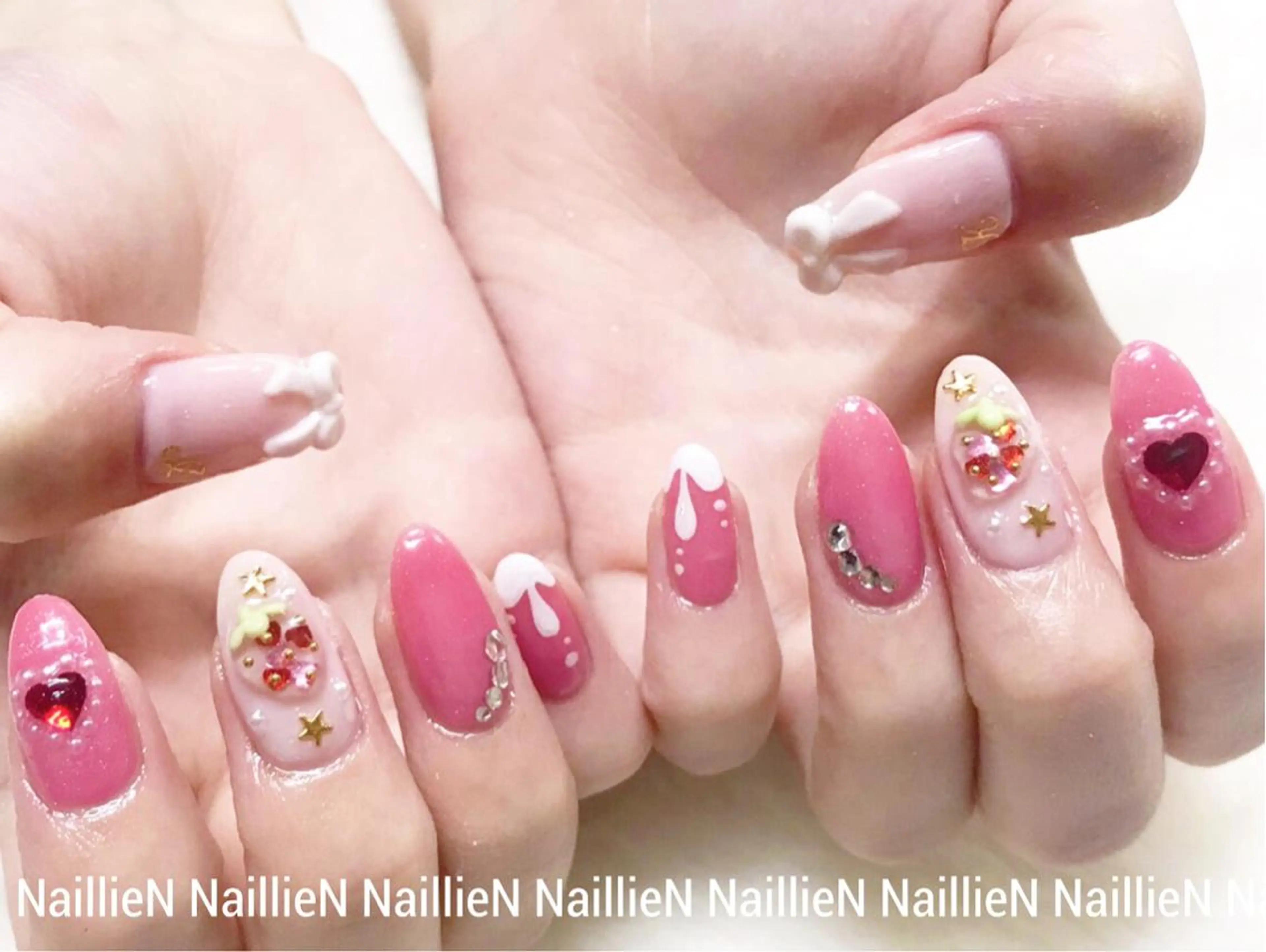 ネイル リボン ハンドネイル Nail lieNのネイルデザイン
