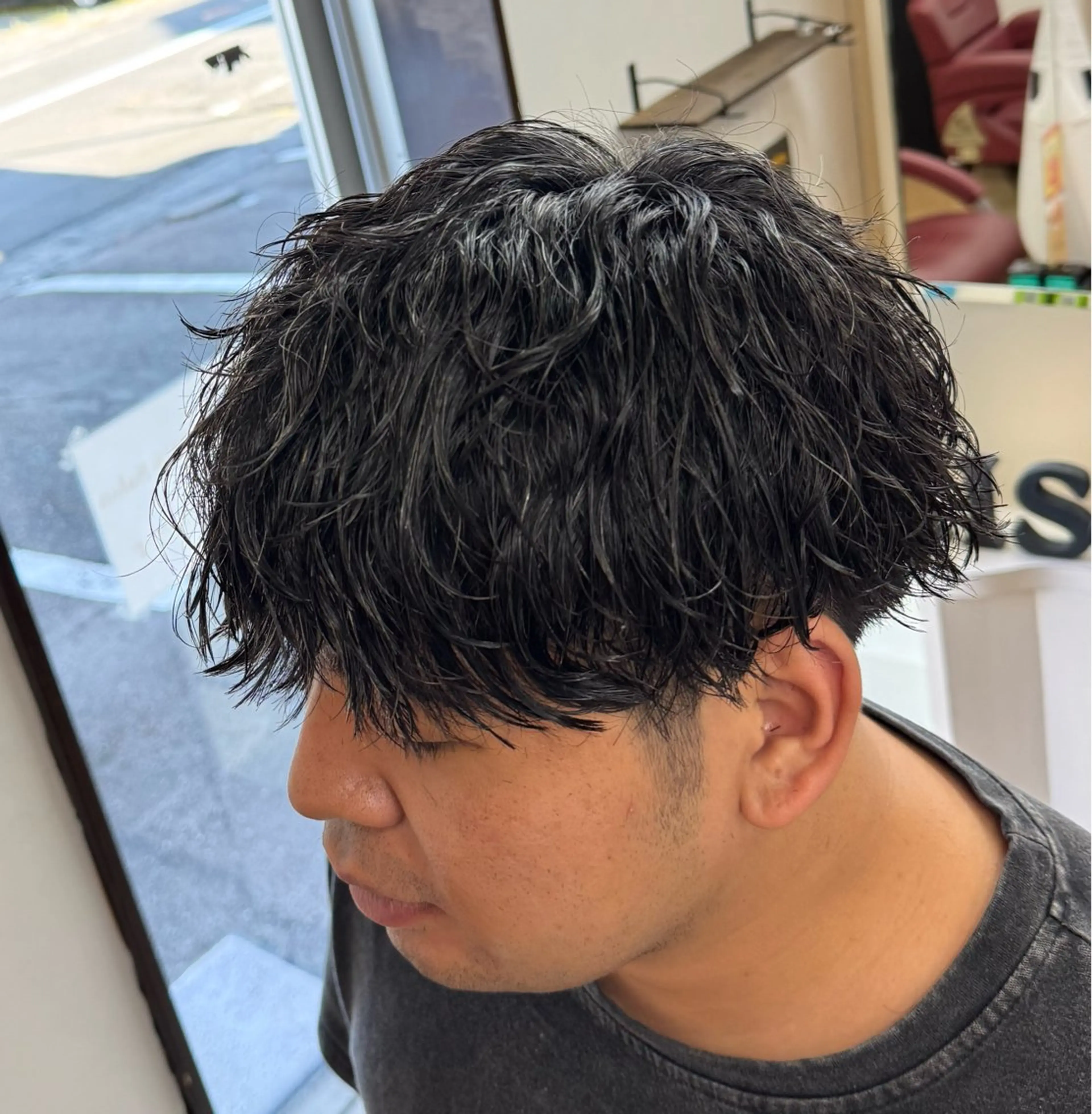 ミディアム メンズ ミディアムパーマ メンズパーマ カット パーマ 焼津メンズパーマ特化 大石雄生のヘアスタイル