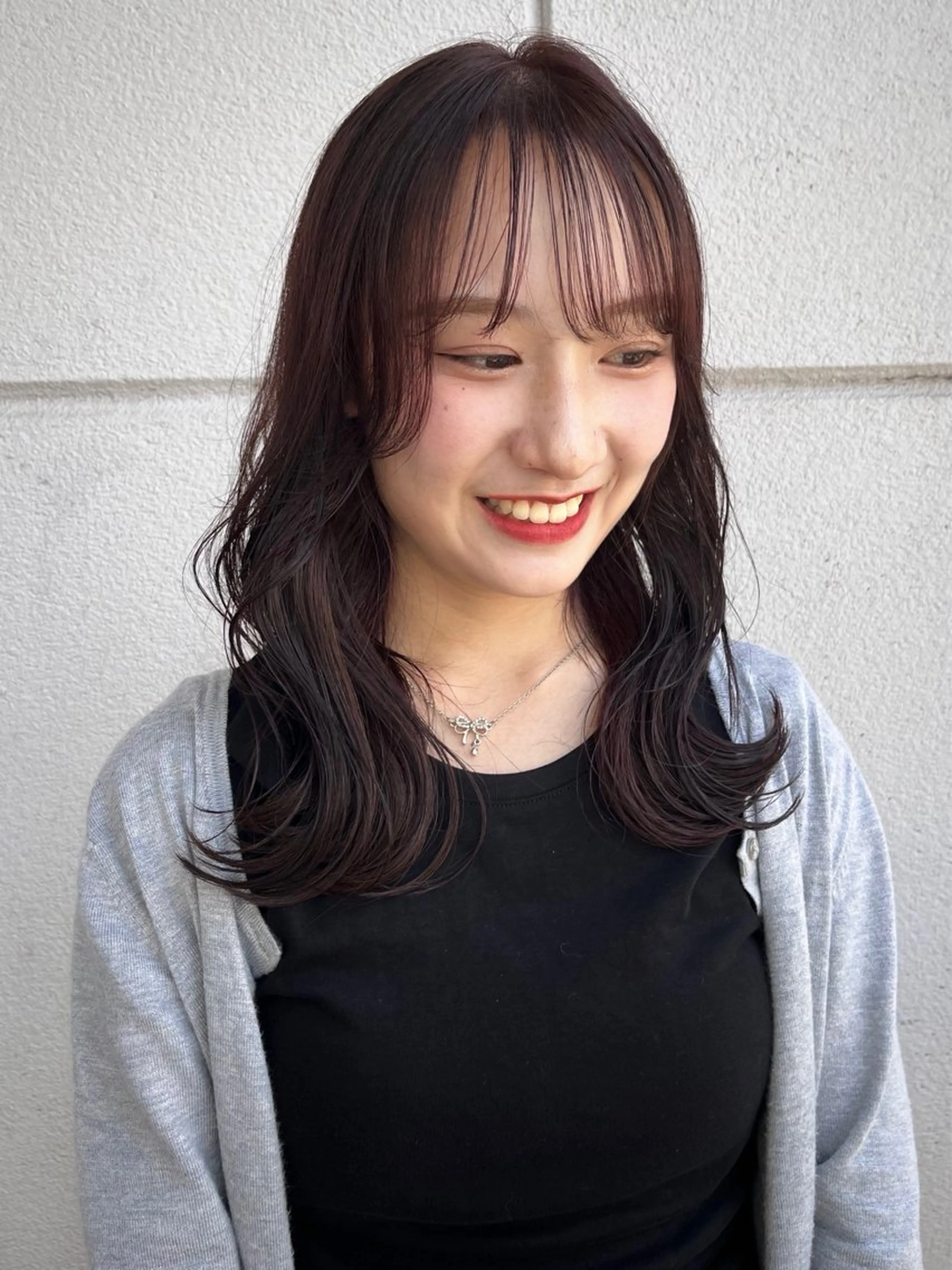 セミロング カラー レイヤーカット/韓国 ヘア/ honokaのヘアスタイル