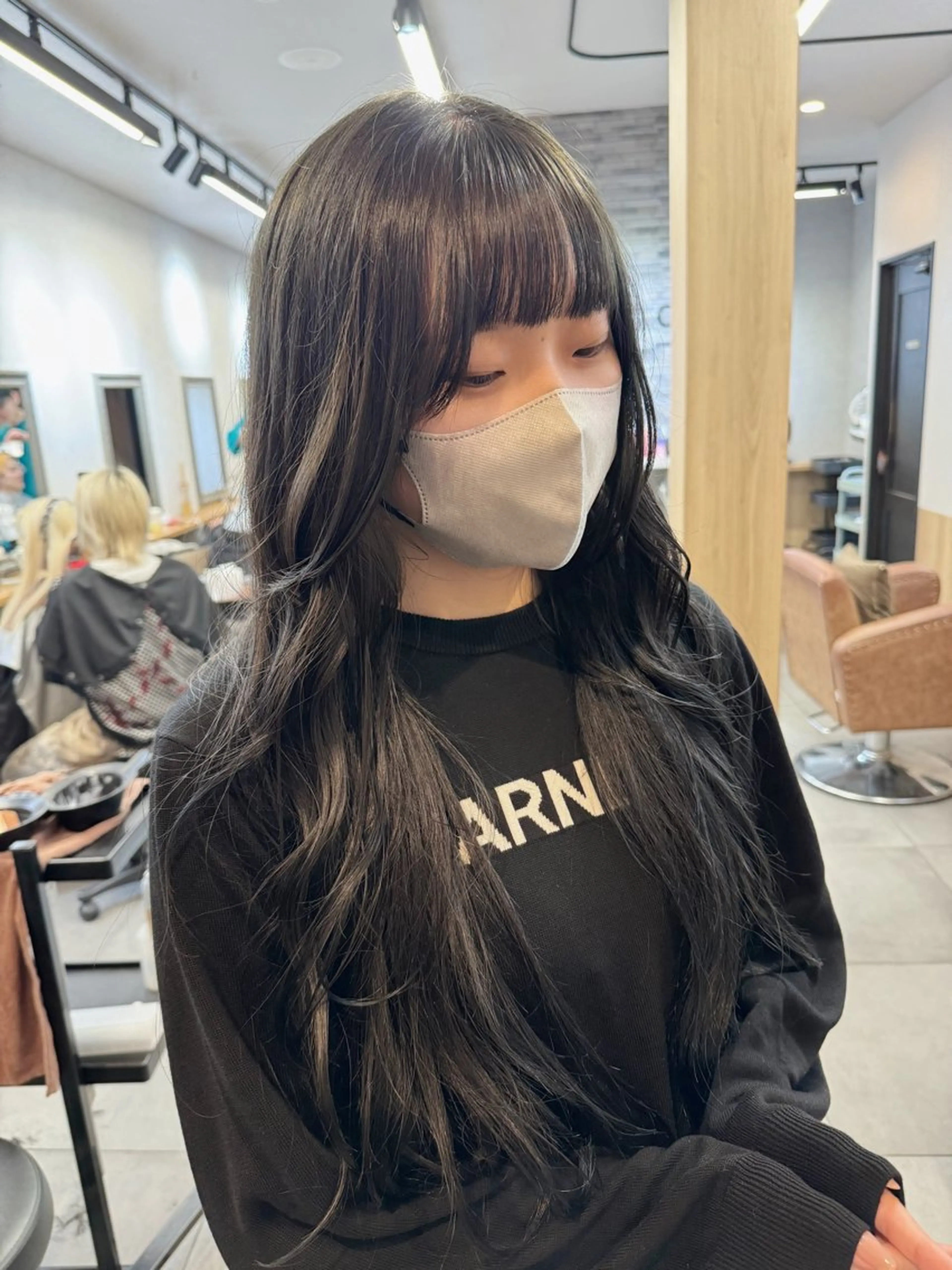 カラー 黒髪 ブルーカラー ブルーブラック ヘアカラー トリートメント 縮毛矯正/艶カラー /髪質改善/せいぎのヘアスタイル