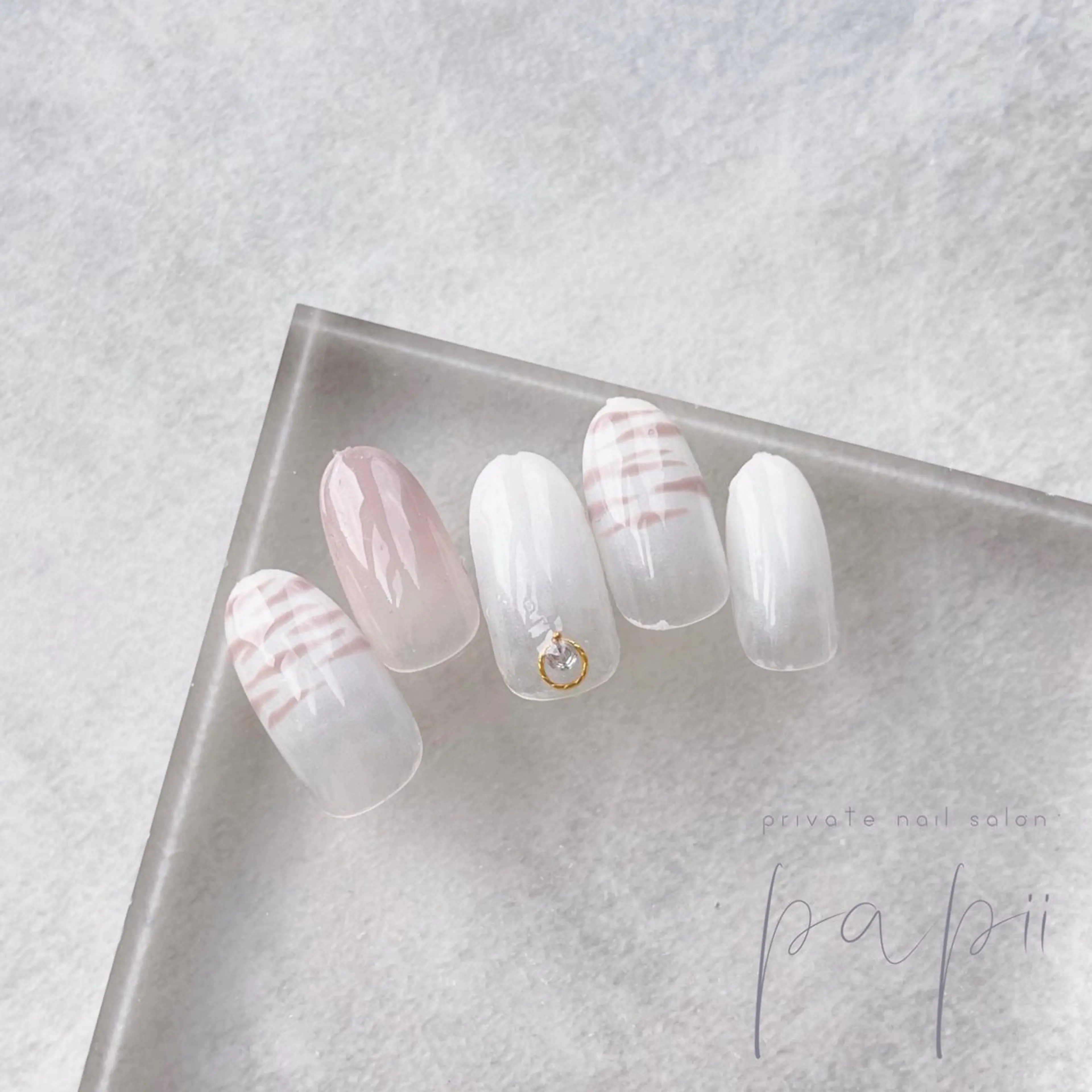 ネイル アニマル柄 シンプルネイル ハンドネイル private nail salon papii所属・papii☆ kurodaのネイルデザイン