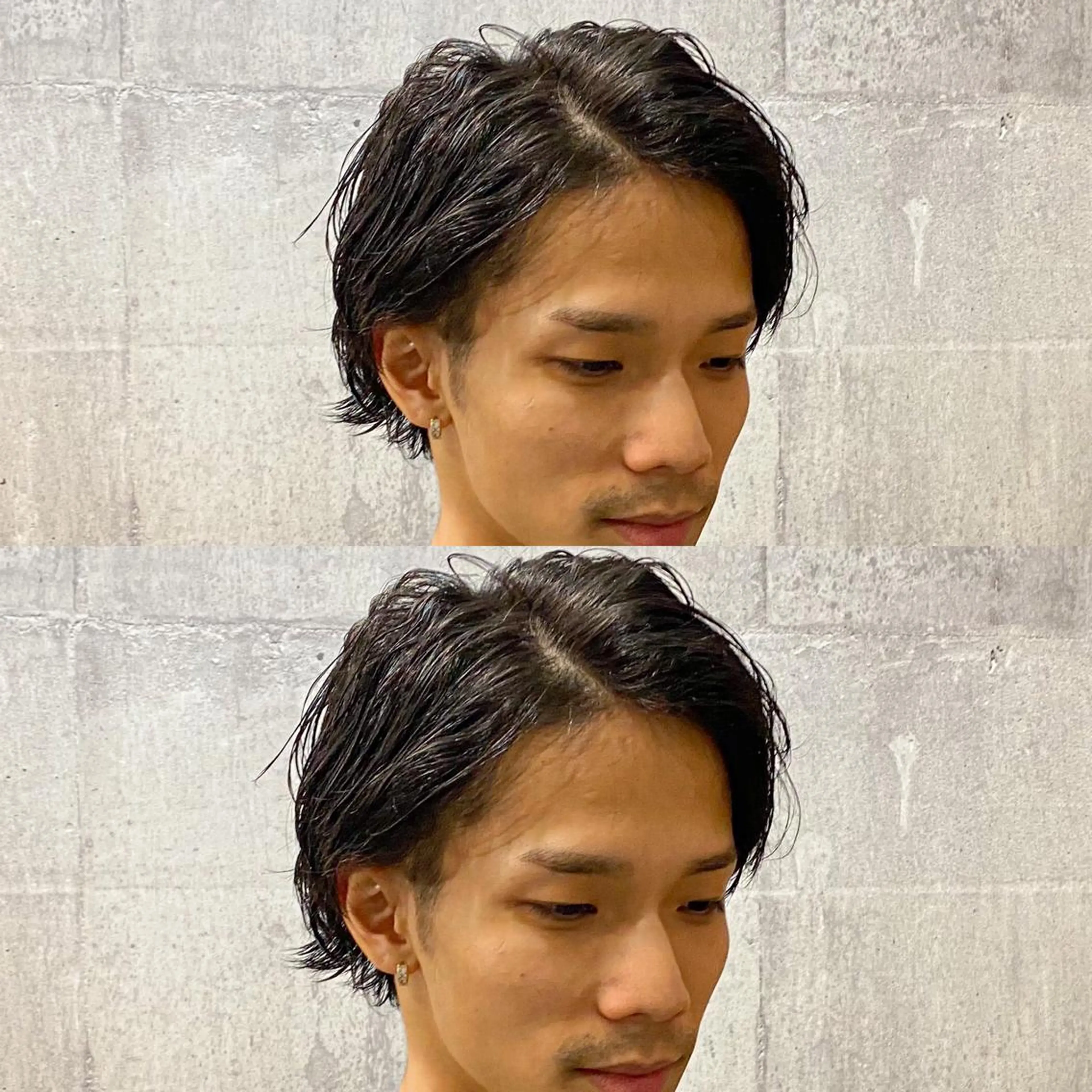 ミディアム パーマ メンズ 高橋 宏輔のヘアスタイル