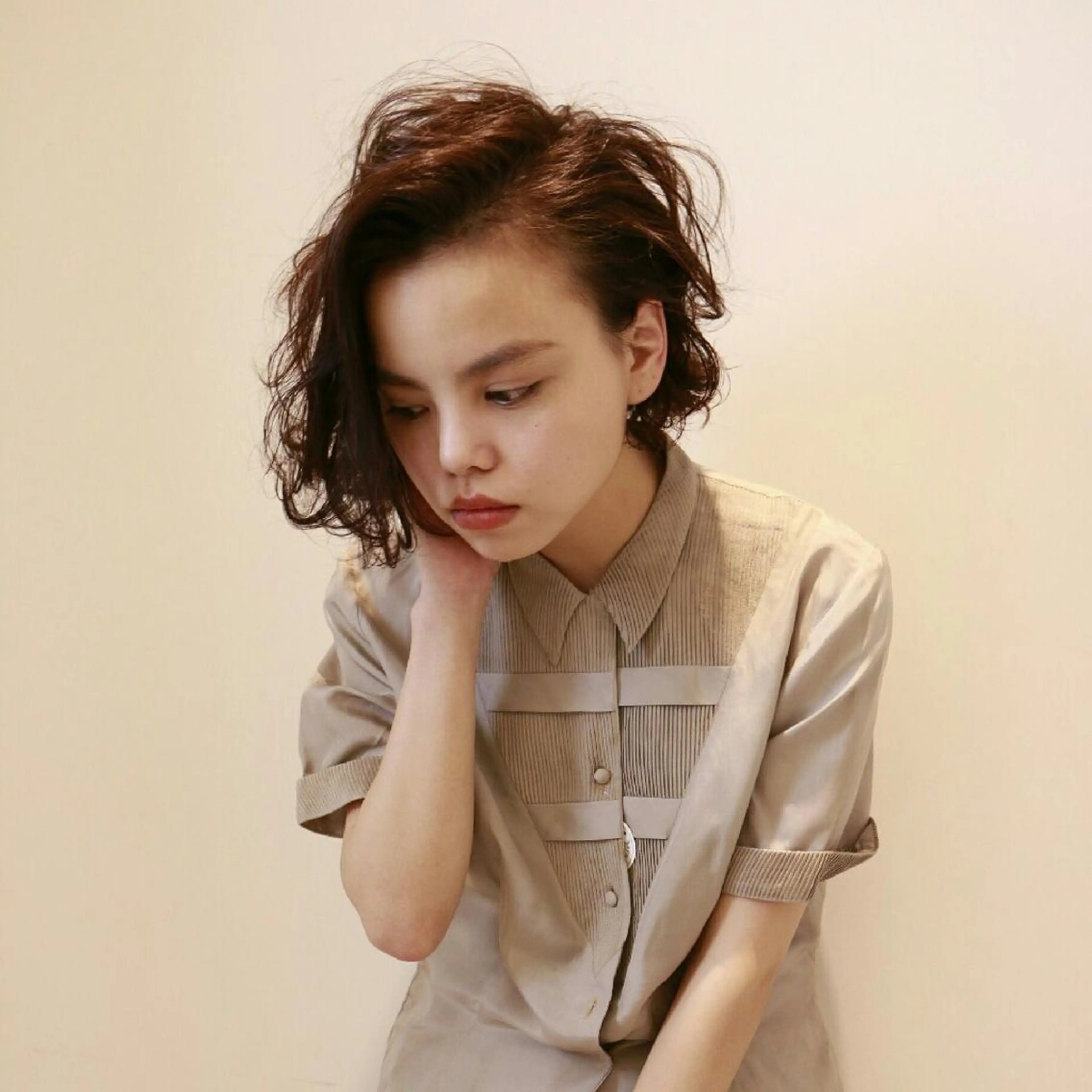 ミディアム パーマ ボブ takk design labのヘアスタイル