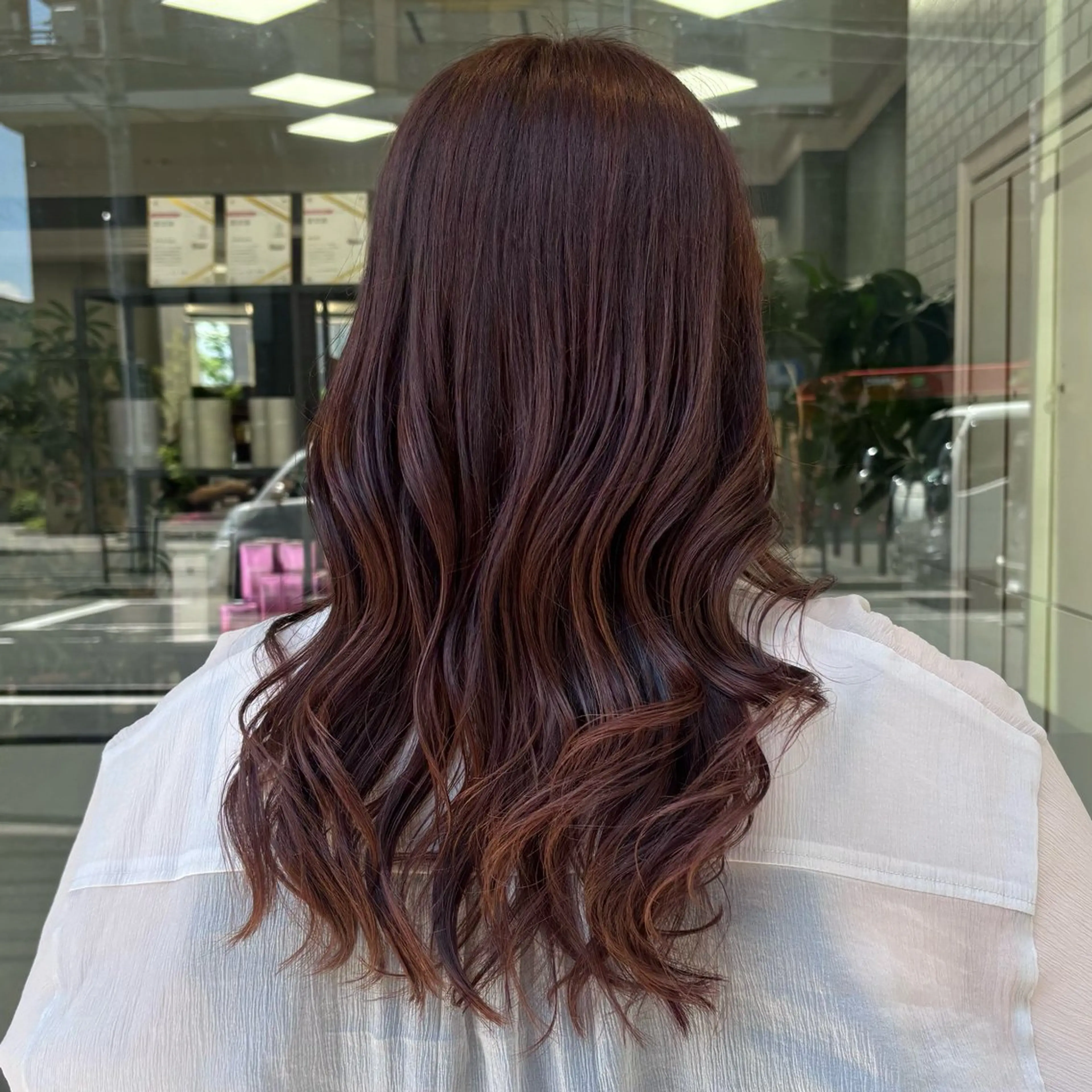 カラー ブリーチ ブラウンカラー ブリーチなしカラー ピンクカラー ヘアカラー 垢抜けヘア/ レイヤー/暖色/麻咲のヘアスタイル