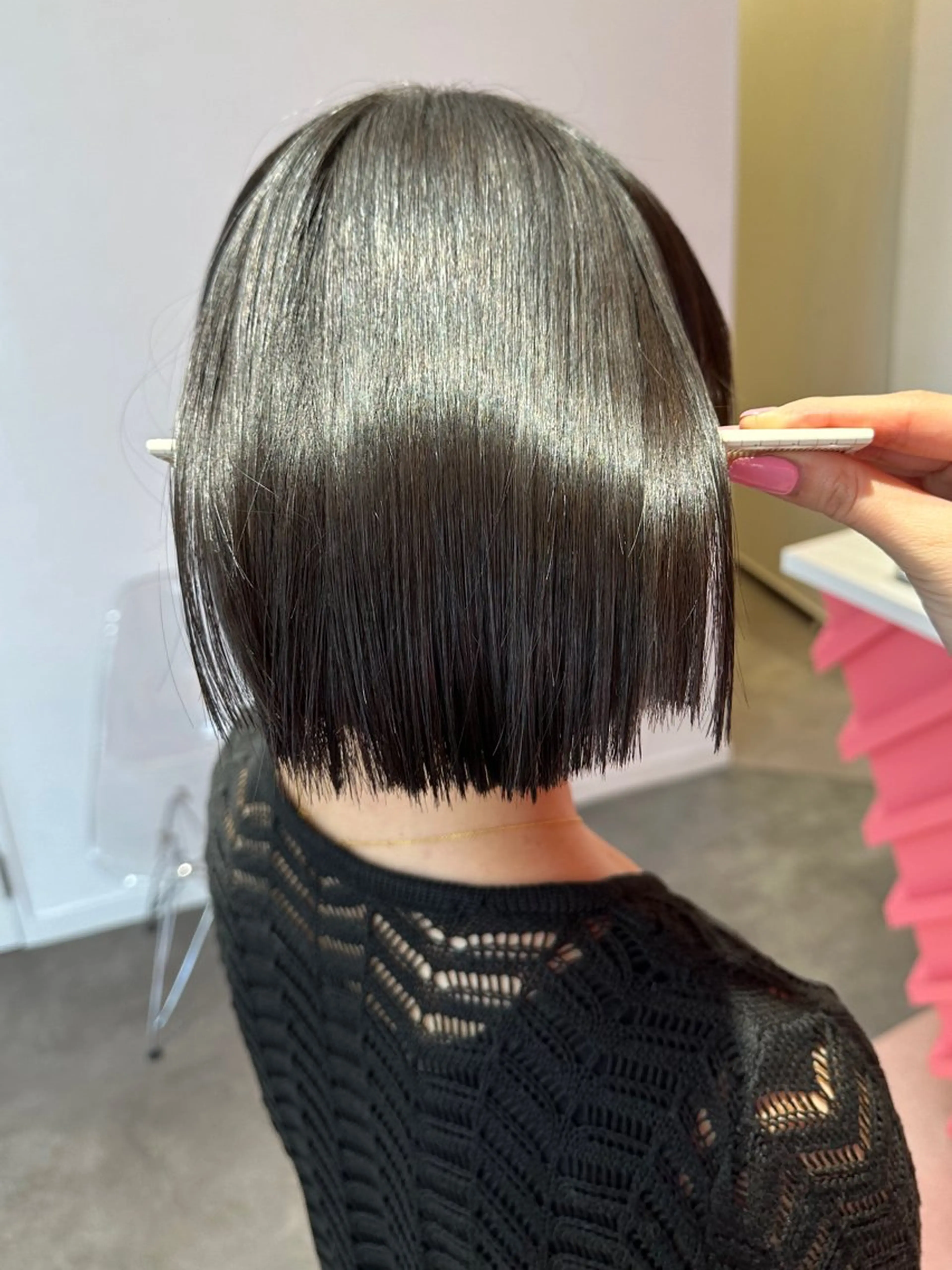 ショート カット 縮毛矯正 トリートメント 原宿/韓国ボブ /くびれボブ/優希のヘアスタイル