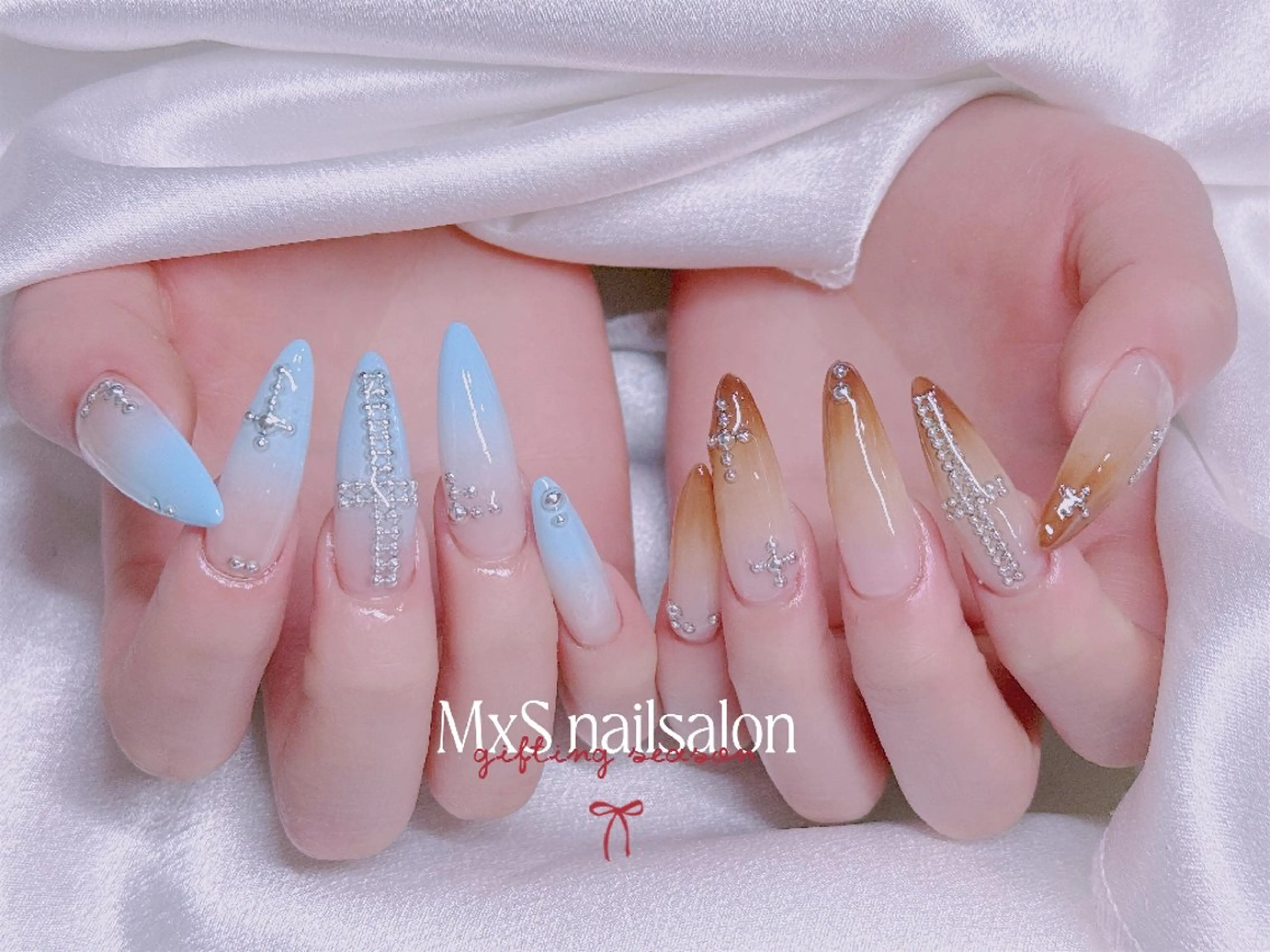 ネイル ジェルネイル 韓国ネイル マグネットネイル パラジェル バレンタイン ハンドネイル M×S Nail みなのネイルデザイン