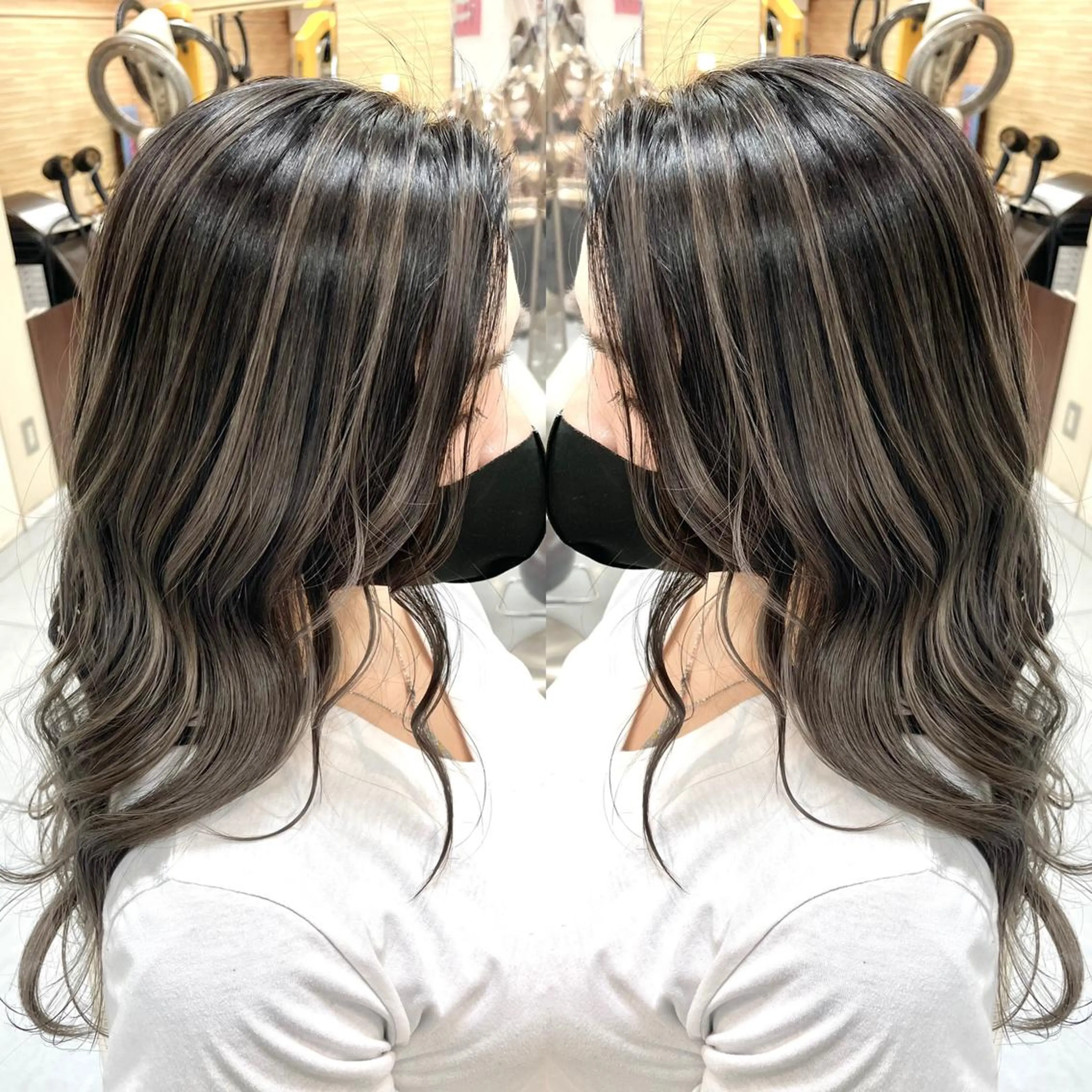 ロング カラー 縮毛/レイヤー 韓国/橋口のヘアスタイル