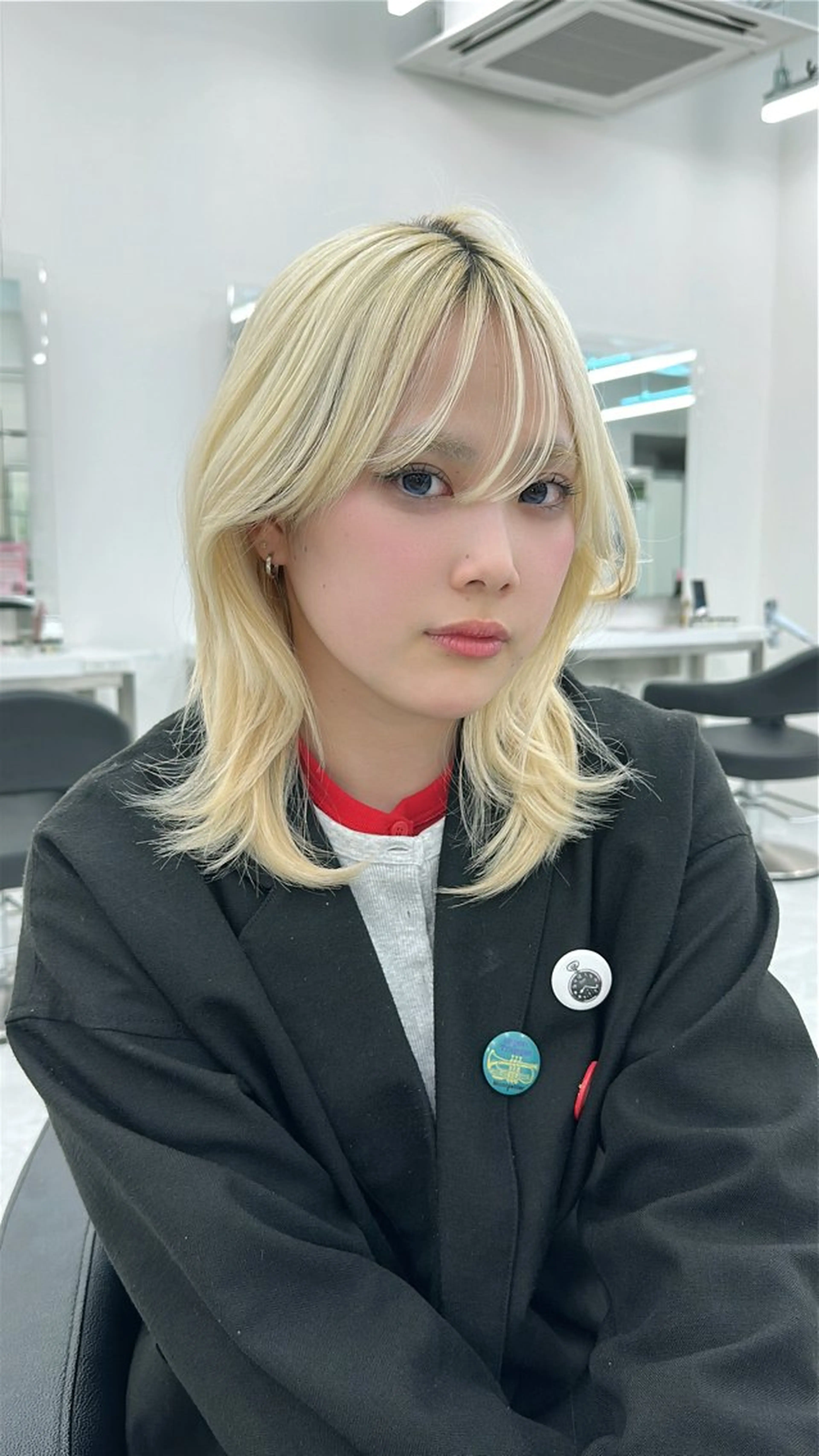 ロング カラー ヘアアレンジ カット ヘアカラー トリートメント 艶カラー/ハイトーン /レイヤーカットのヘアスタイル