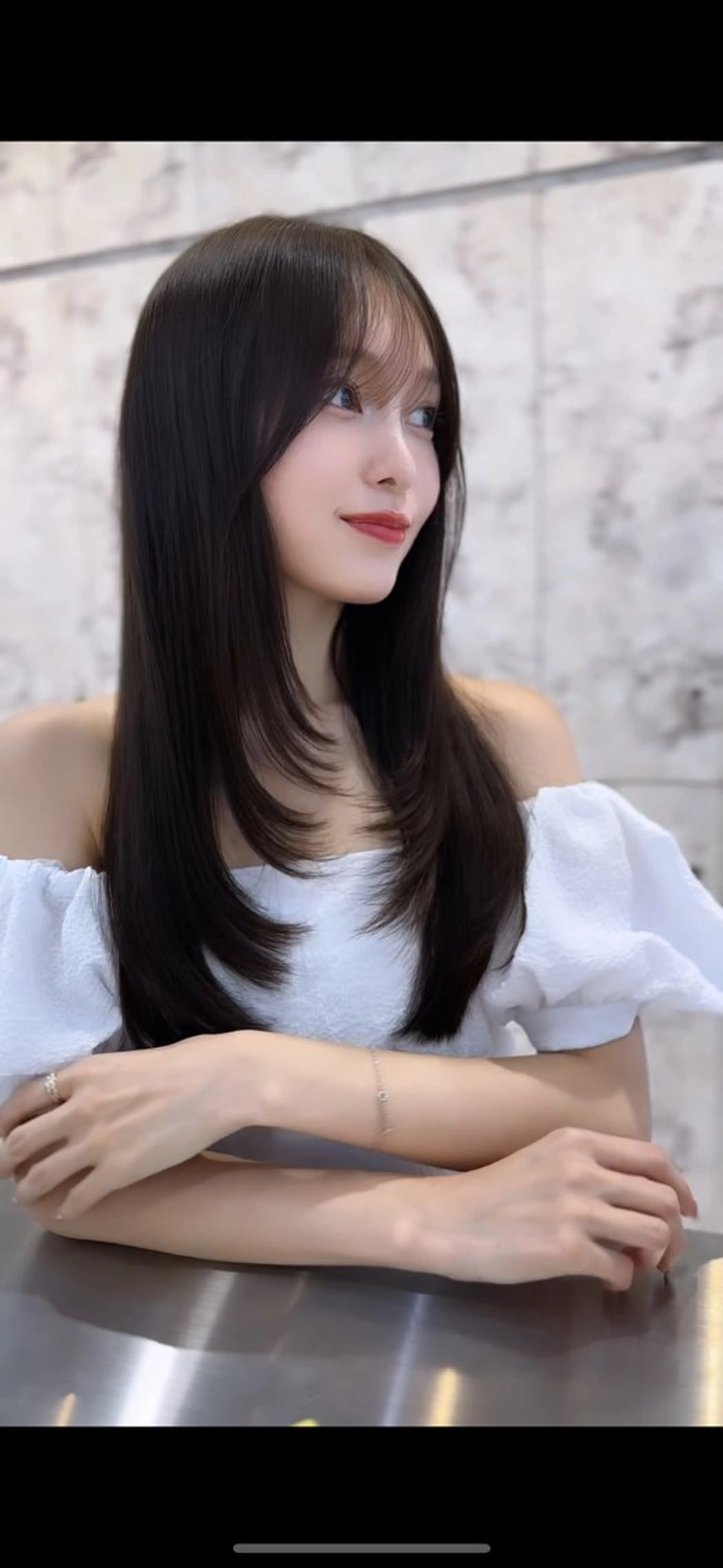 セミロング カラー カット ヘアカラー トリートメント ヘッドスパ 髪質改善/韓国ヘア レイヤー/新宿/ロミのヘアスタイル