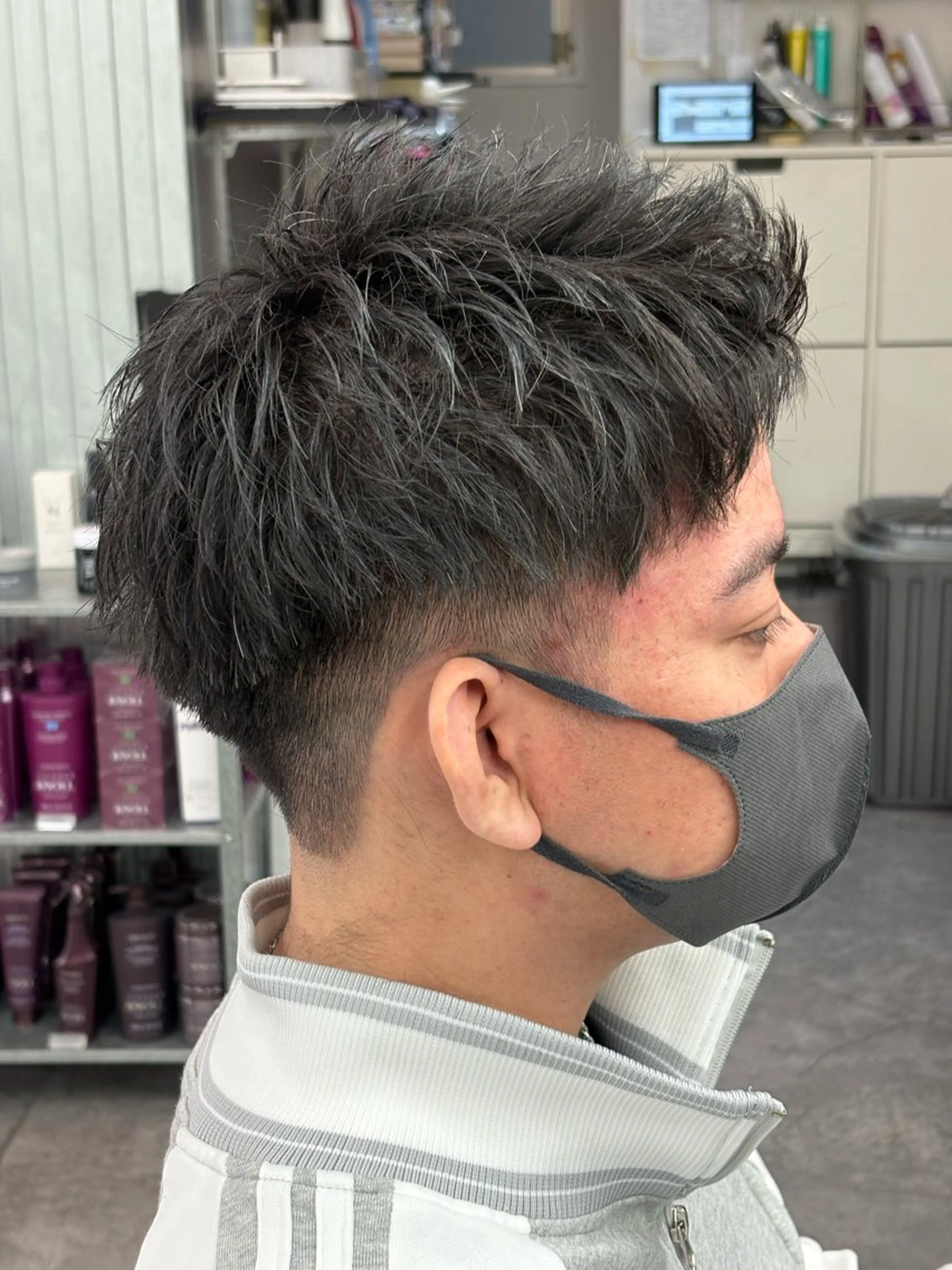 ショート カラー パーマ メンズ カット ヘアセット メンズパーマ特化 🔥韓国ヘア職人🔥のヘアスタイル