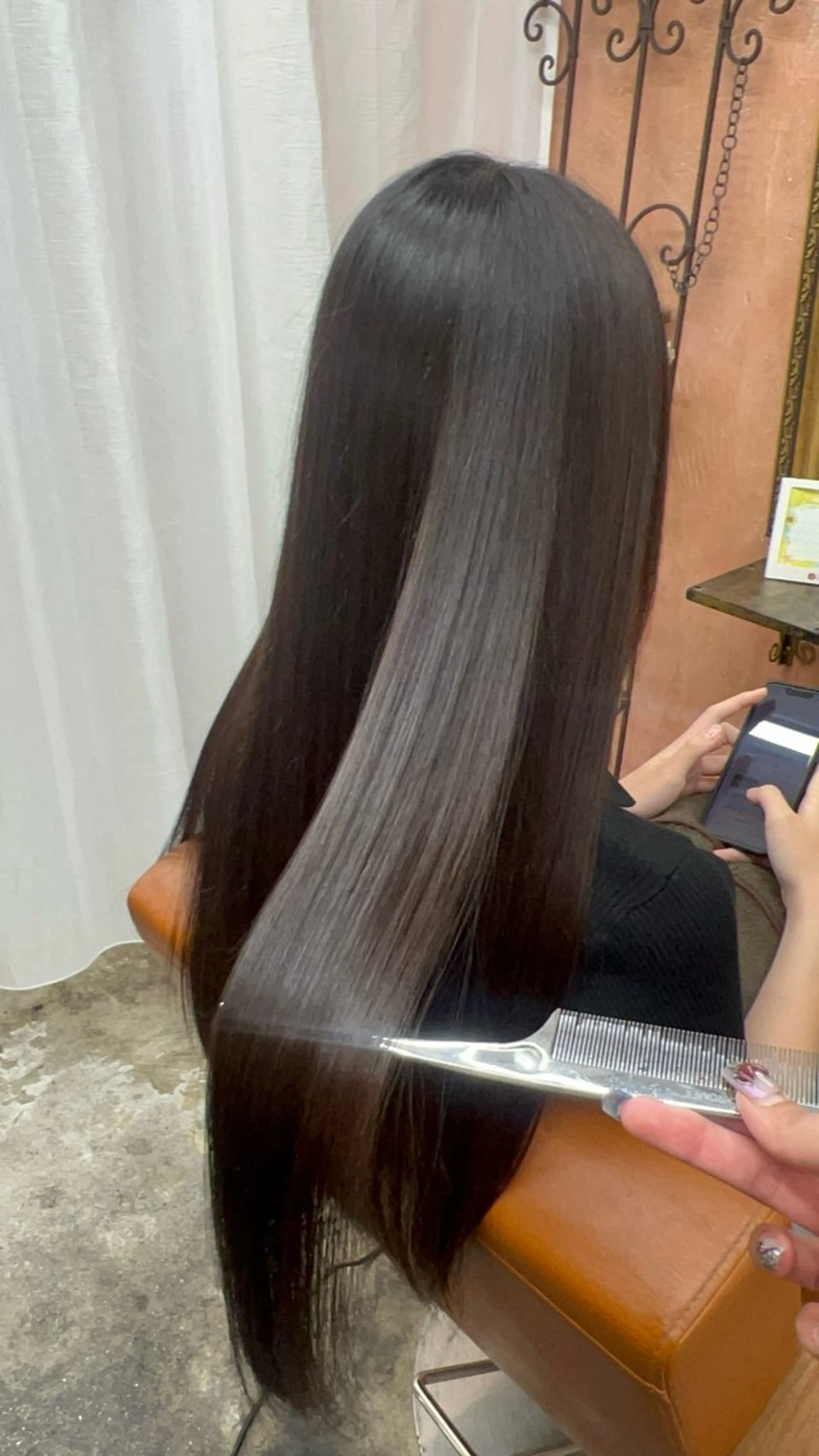 ロング 縮毛矯正 ともざねゆか UniQ/岡山駅のヘアスタイル