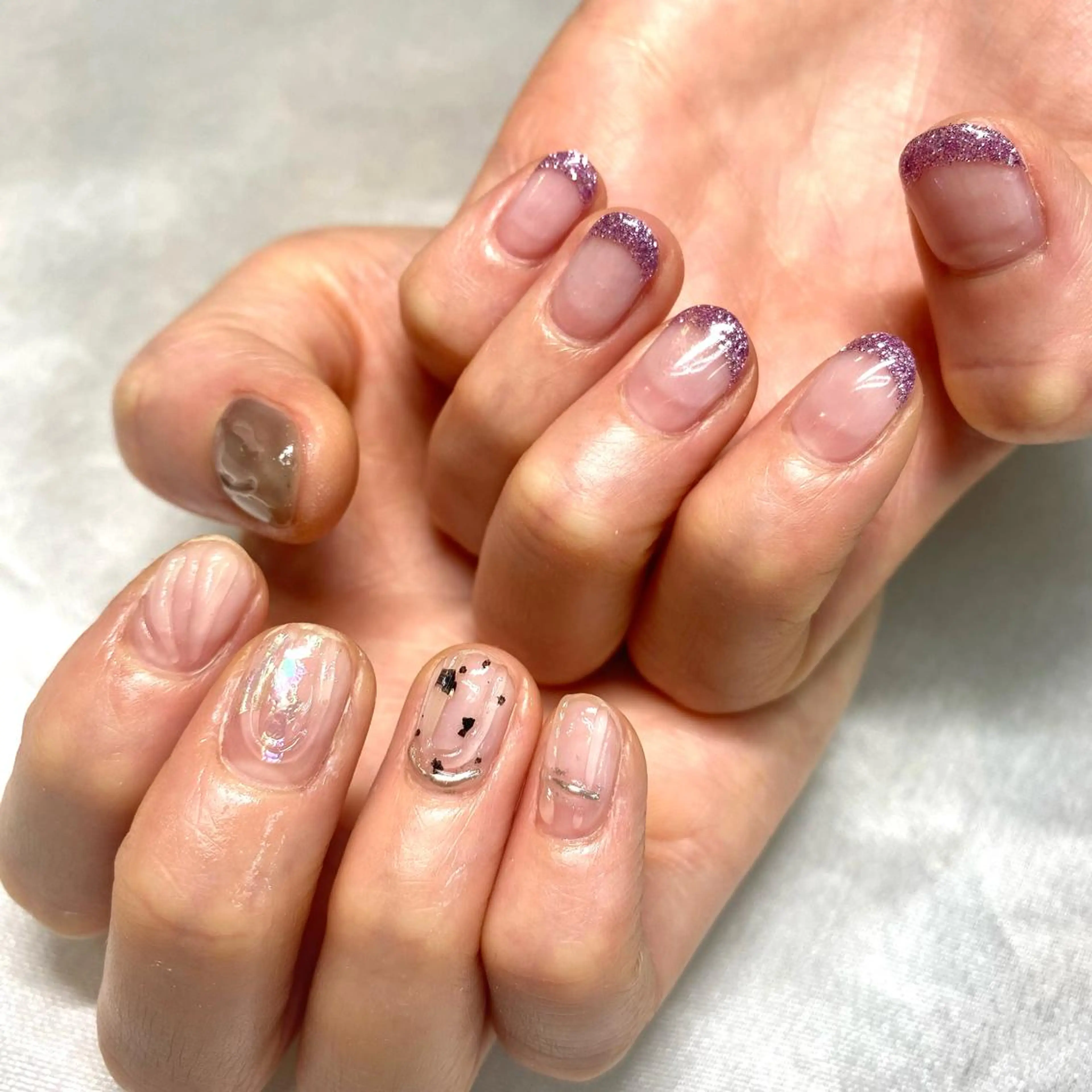 ショート カラー パーマ ヘアアレンジ メンズ キッズ ネイル マツエク・マツパ アイブロウ クリアネイル ニュアンスネイル ニュアンスパーマ ハンドネイル ハンドケア 今福鶴見ネイル 8(ｴｲﾄ)のネイルデザイン