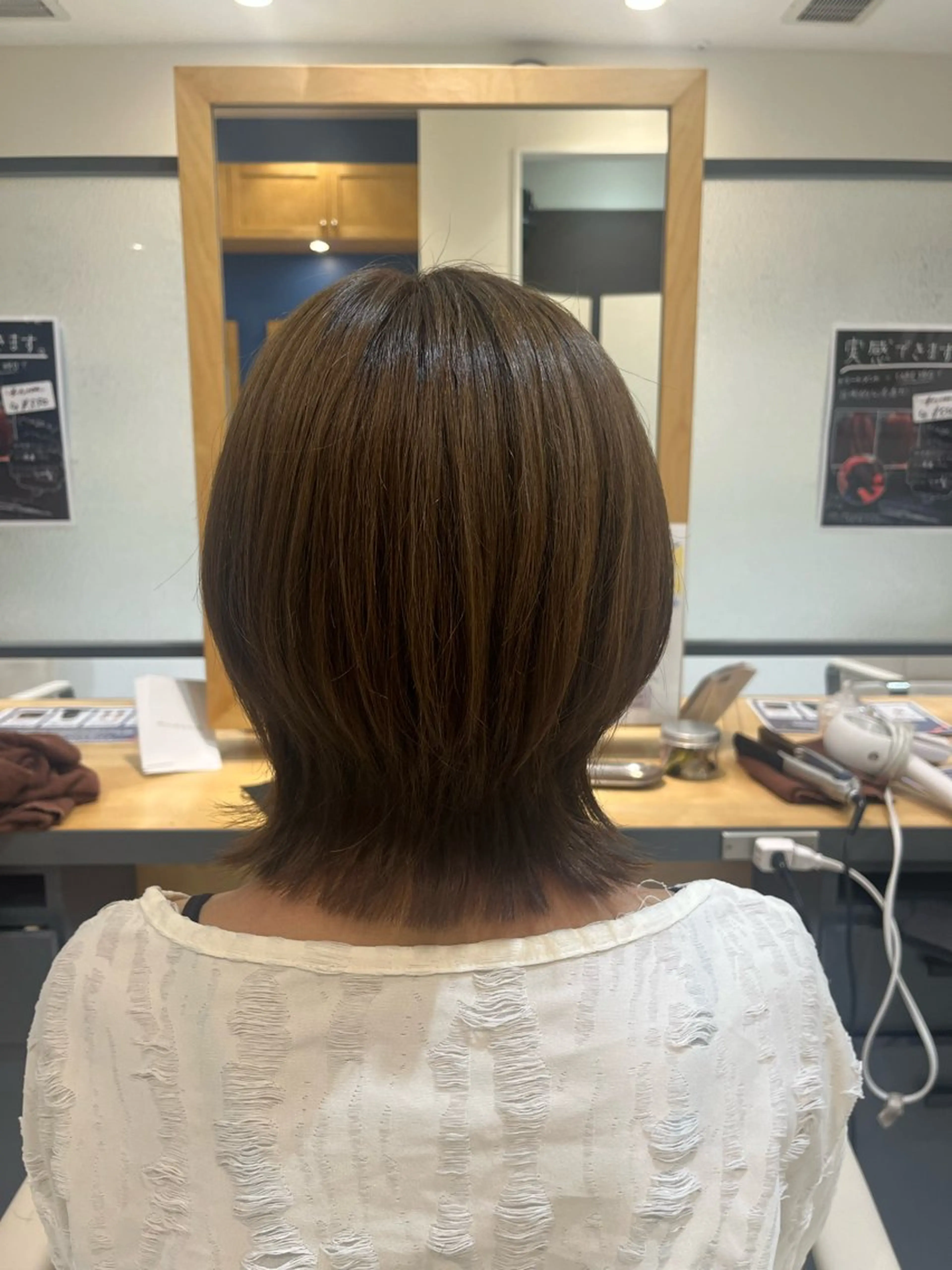 ミディアム カラー くびれヘア くびれレイヤー レイヤーカット Natsuka /メンズスタイリストのヘアスタイル