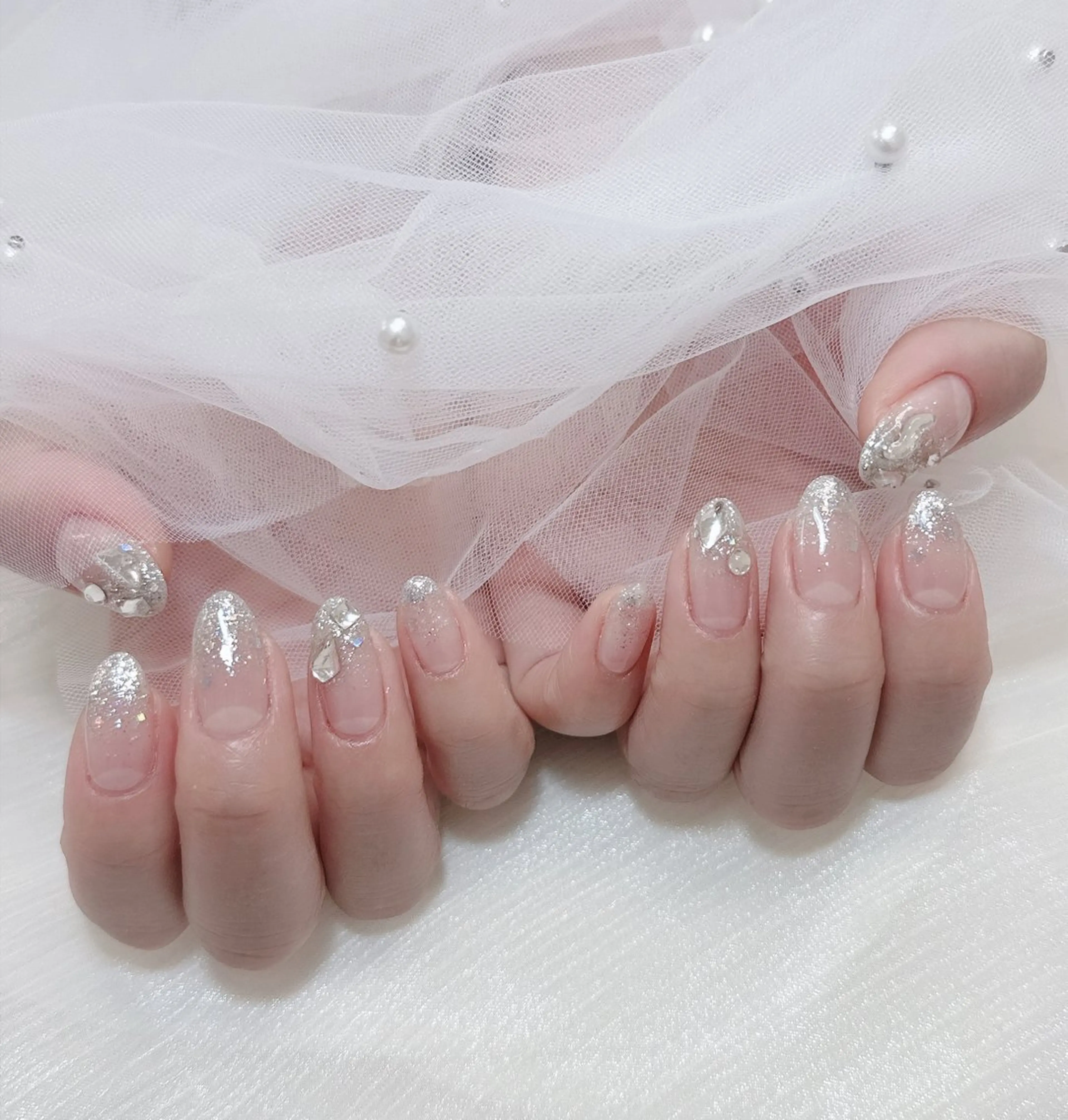 ネイル チークネイル フレンチネイル グラデーション キラキラネイル 韓国ネイル 陳 rinaのネイルデザイン