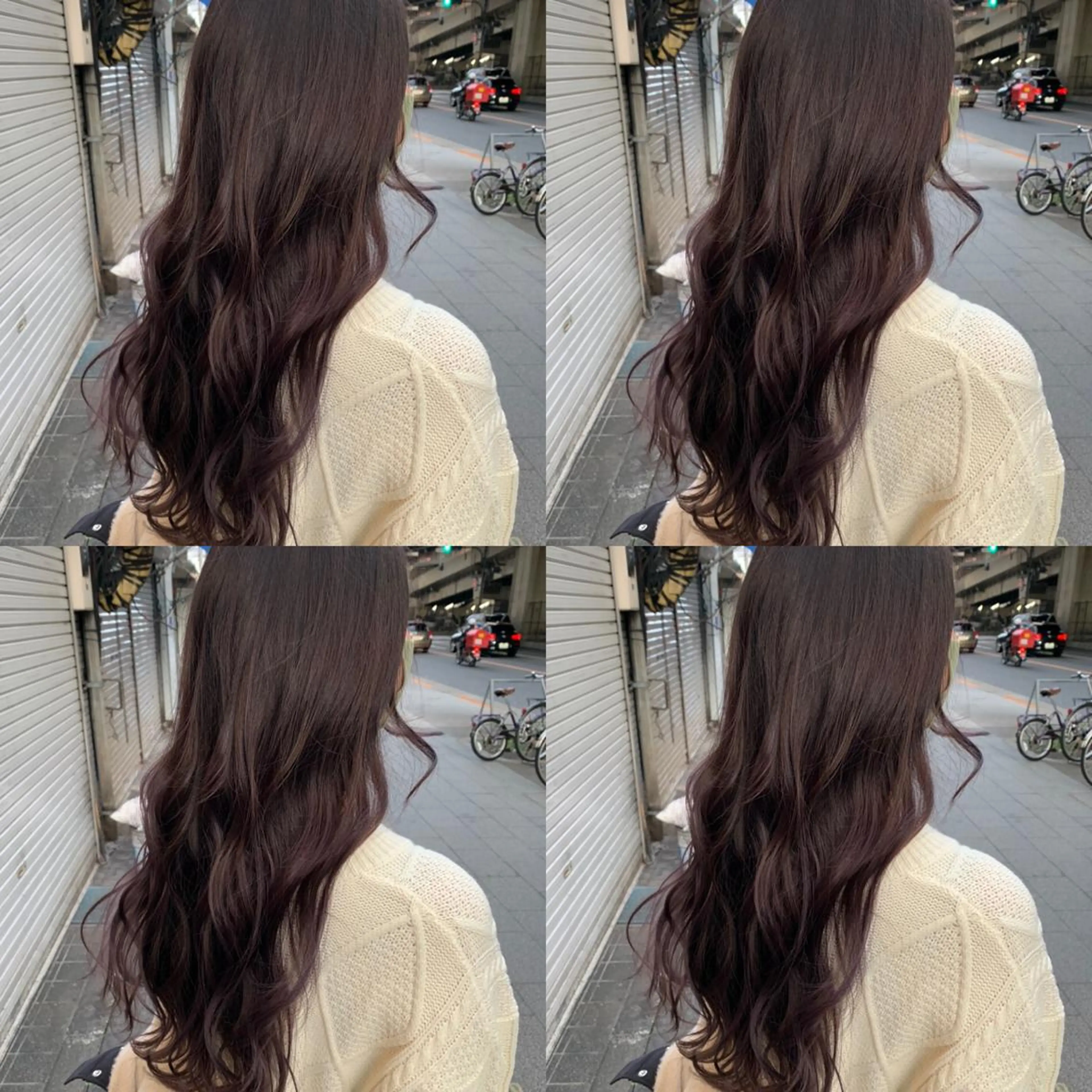 セミロング ラベンダーブラウン ✨髪質改善✖︎顔周り レイヤー✨ナカムラのヘアスタイル